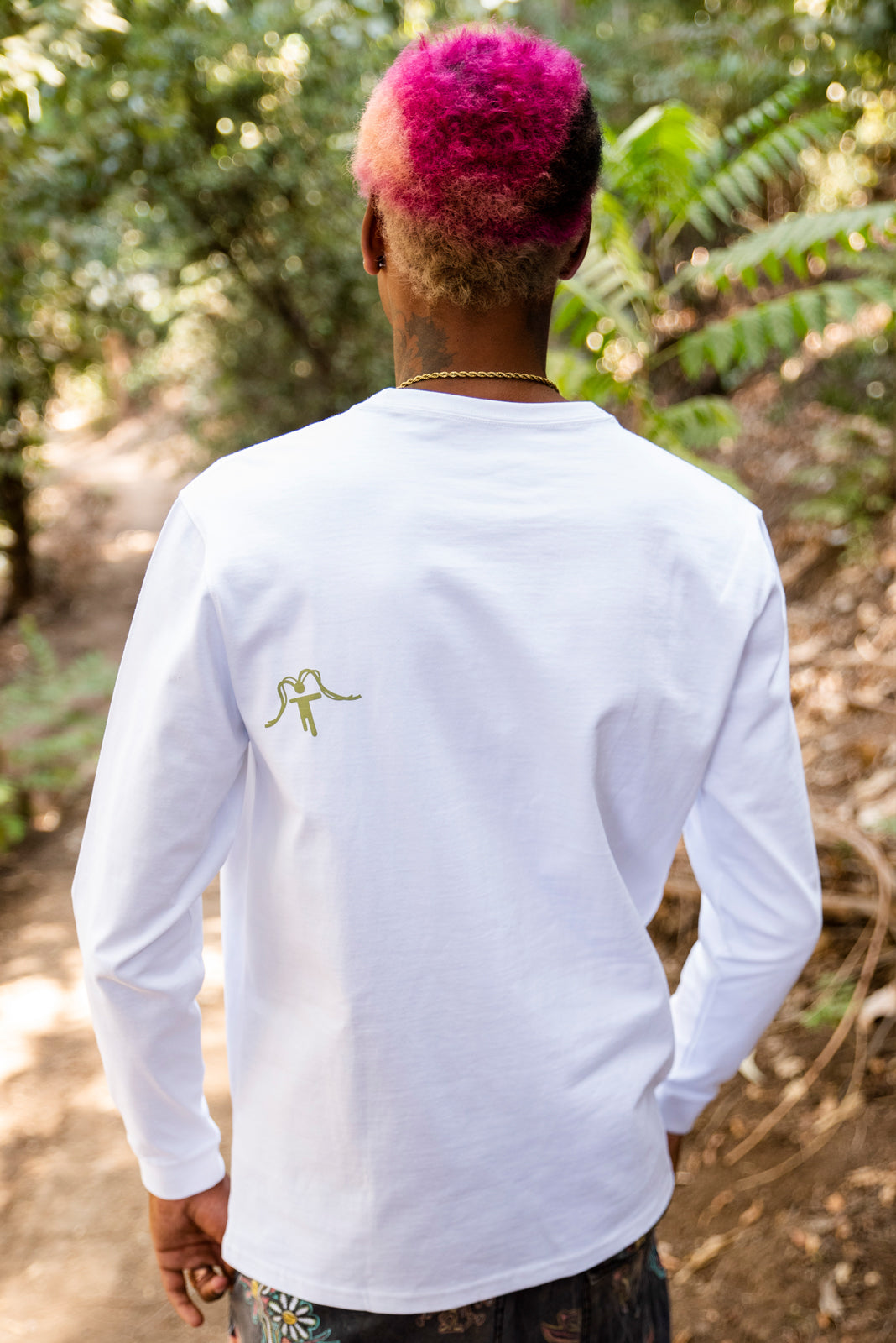 TSHIRT M/L STAMP LONG WHITE