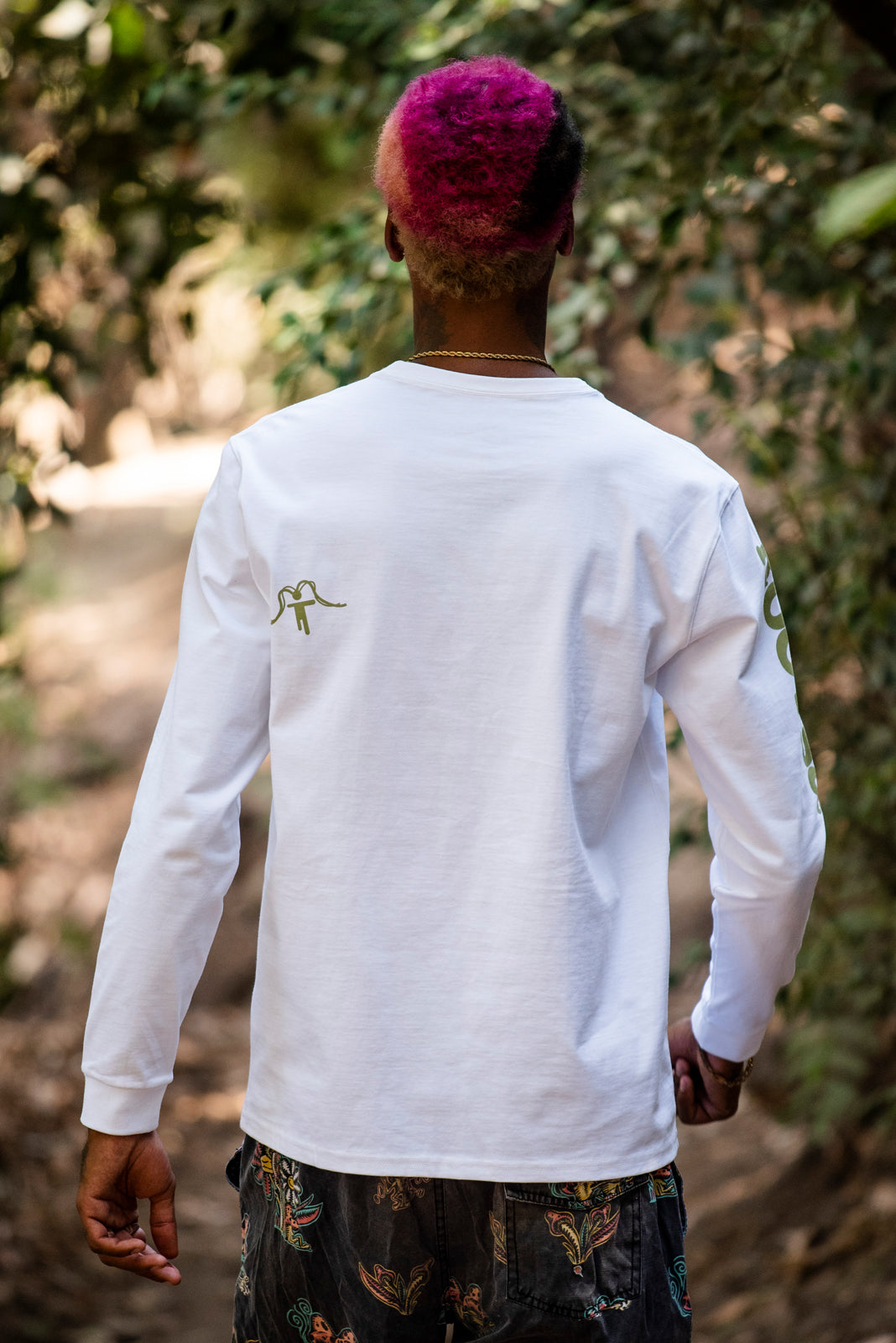 TSHIRT M/L STAMP LONG WHITE