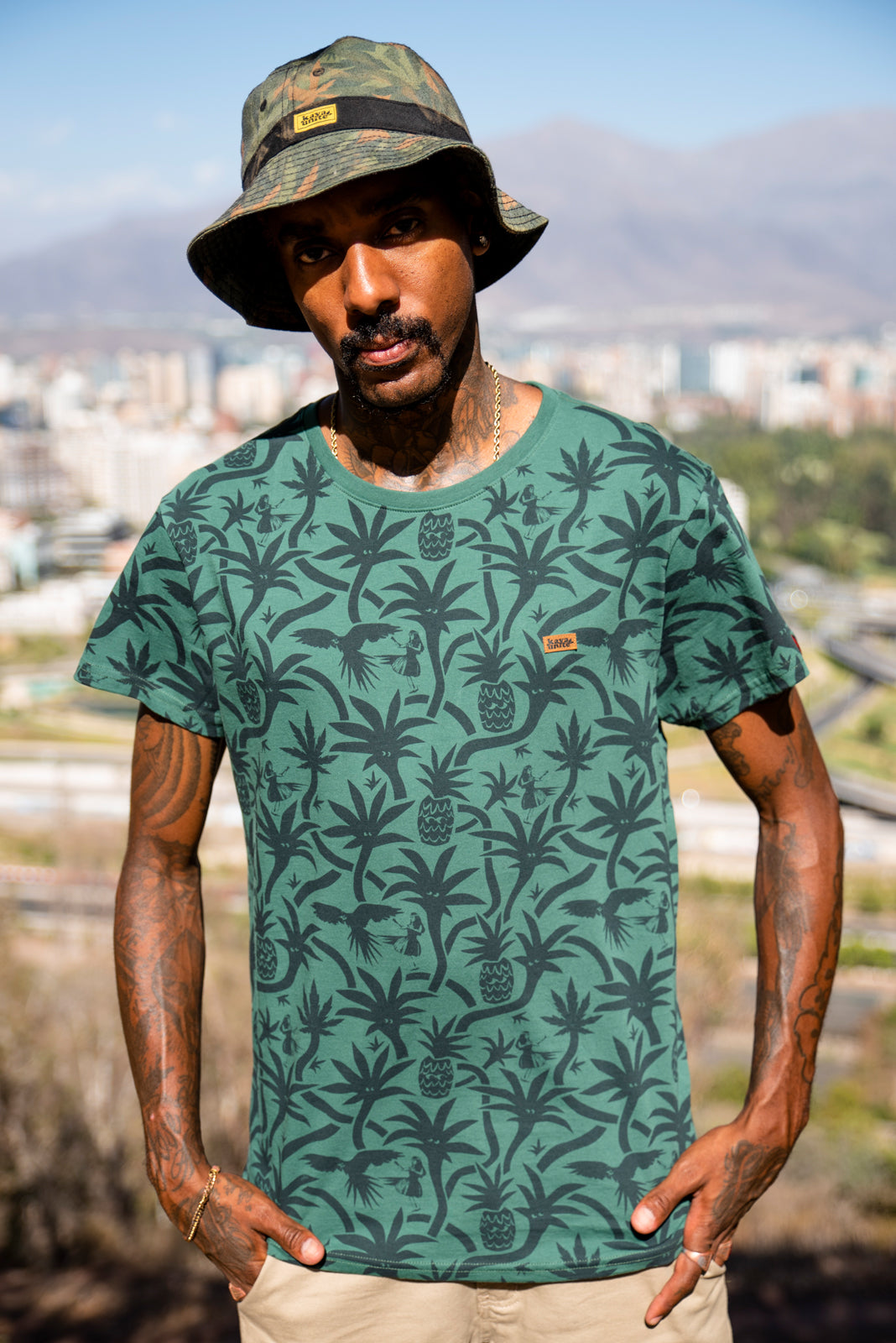 TSHIRT PALMS GREEN