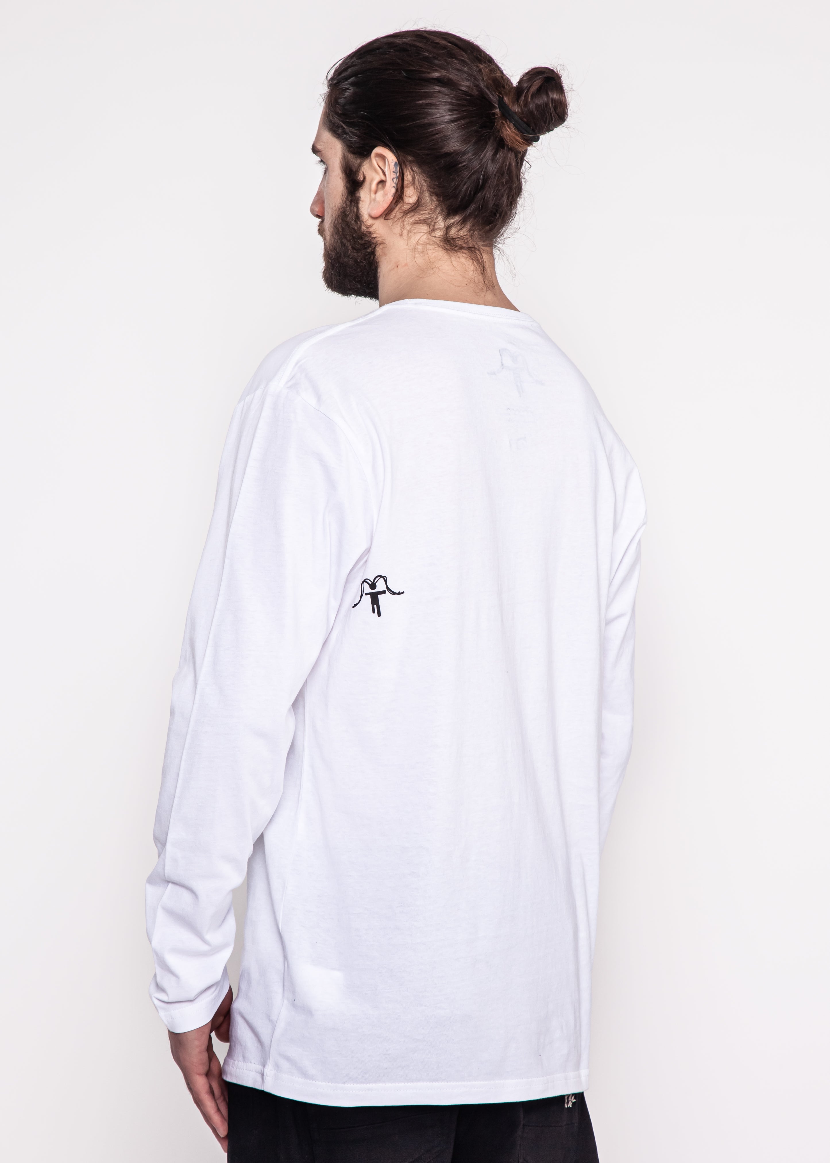 Polera Manga Larga Clásica Algodón Daily Hombre - Blanca Lavender