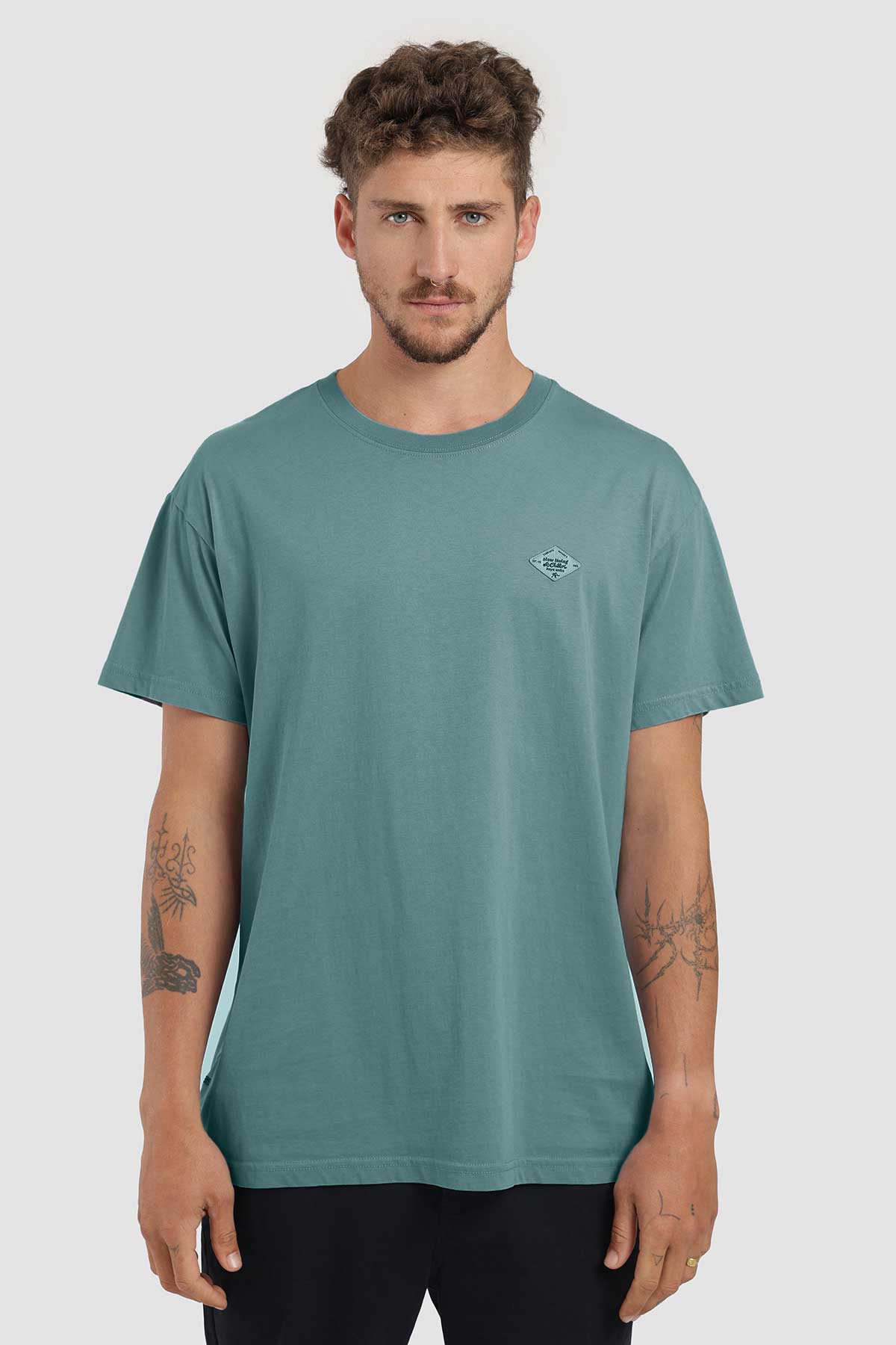 Polera Clásica Daily Algodón Hombre - Verde Azulado