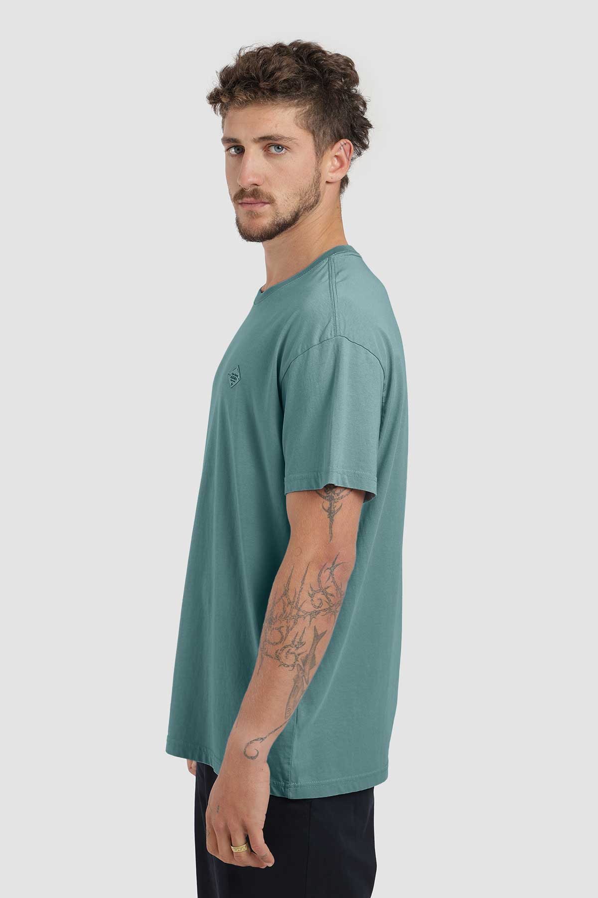 Polera Clásica Daily Algodón Hombre - Verde Azulado