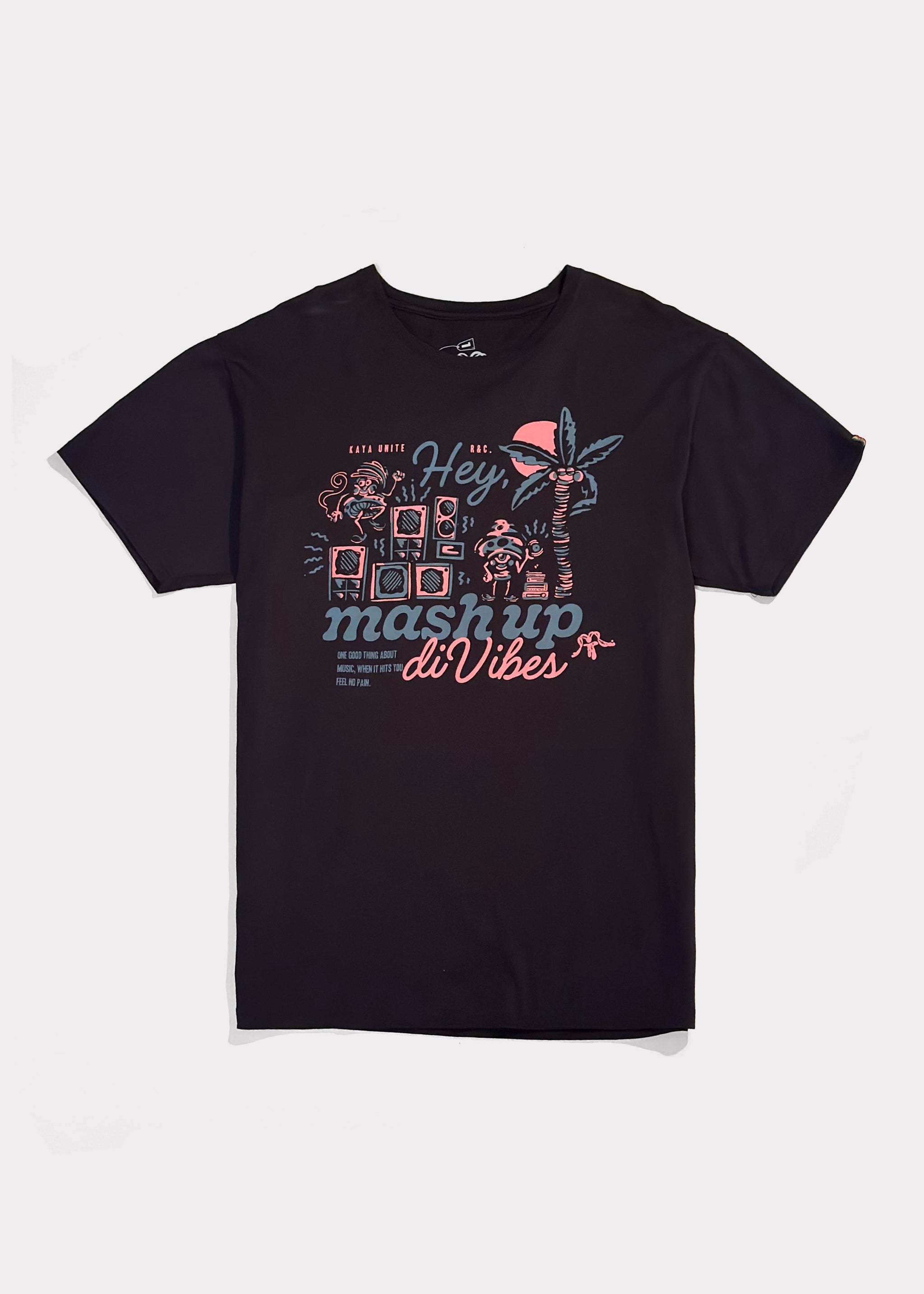 Polera Diseño Algodón Vibes Hombre - Negra