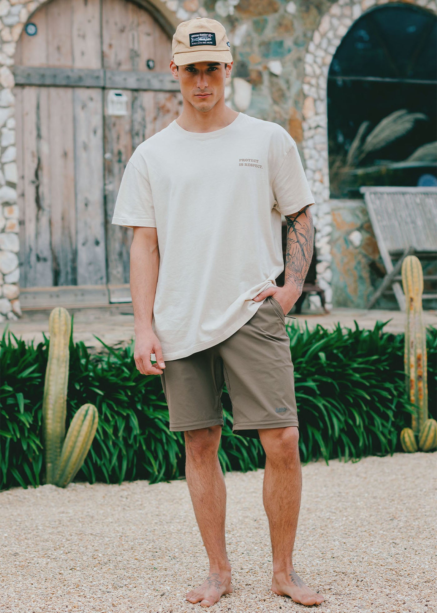 Polera Hombre Respect - Bone