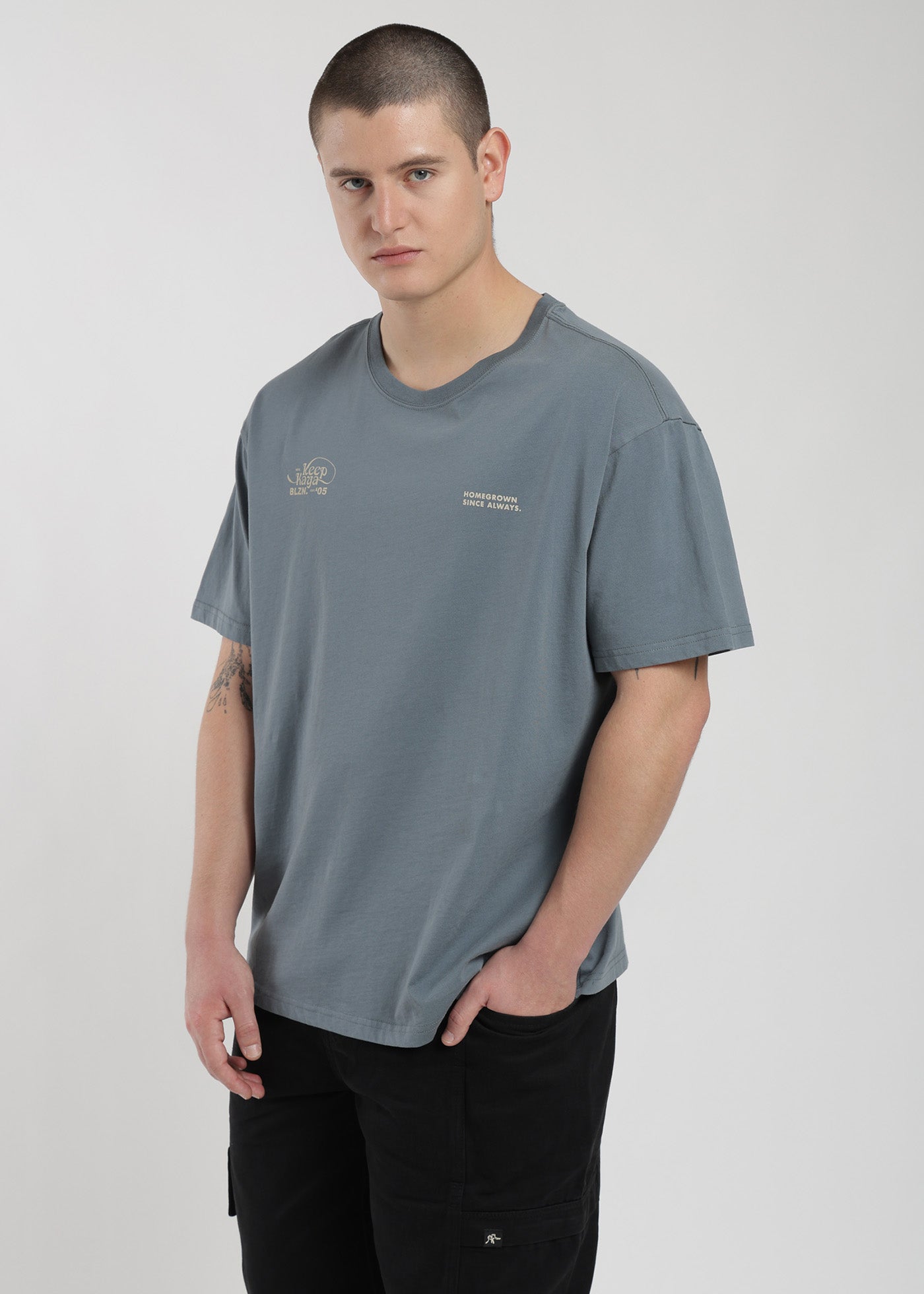 Polera Oversize Algodón Aniversario Hombre - Azul