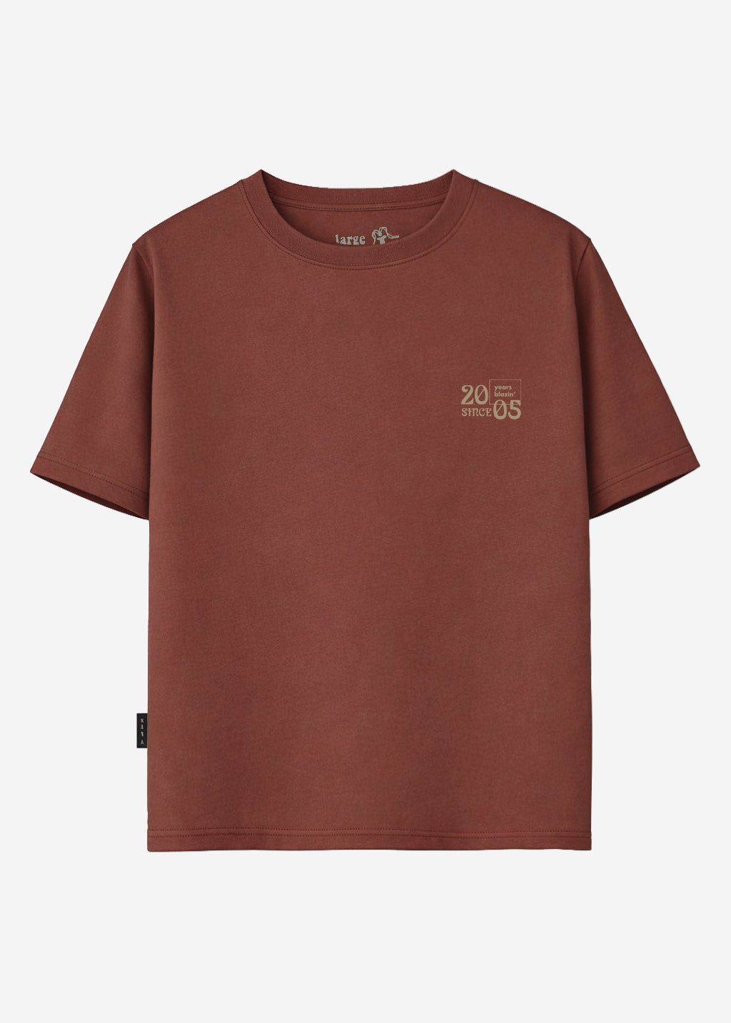 Polera Oversize Algodón Aniversario Hombre - Café