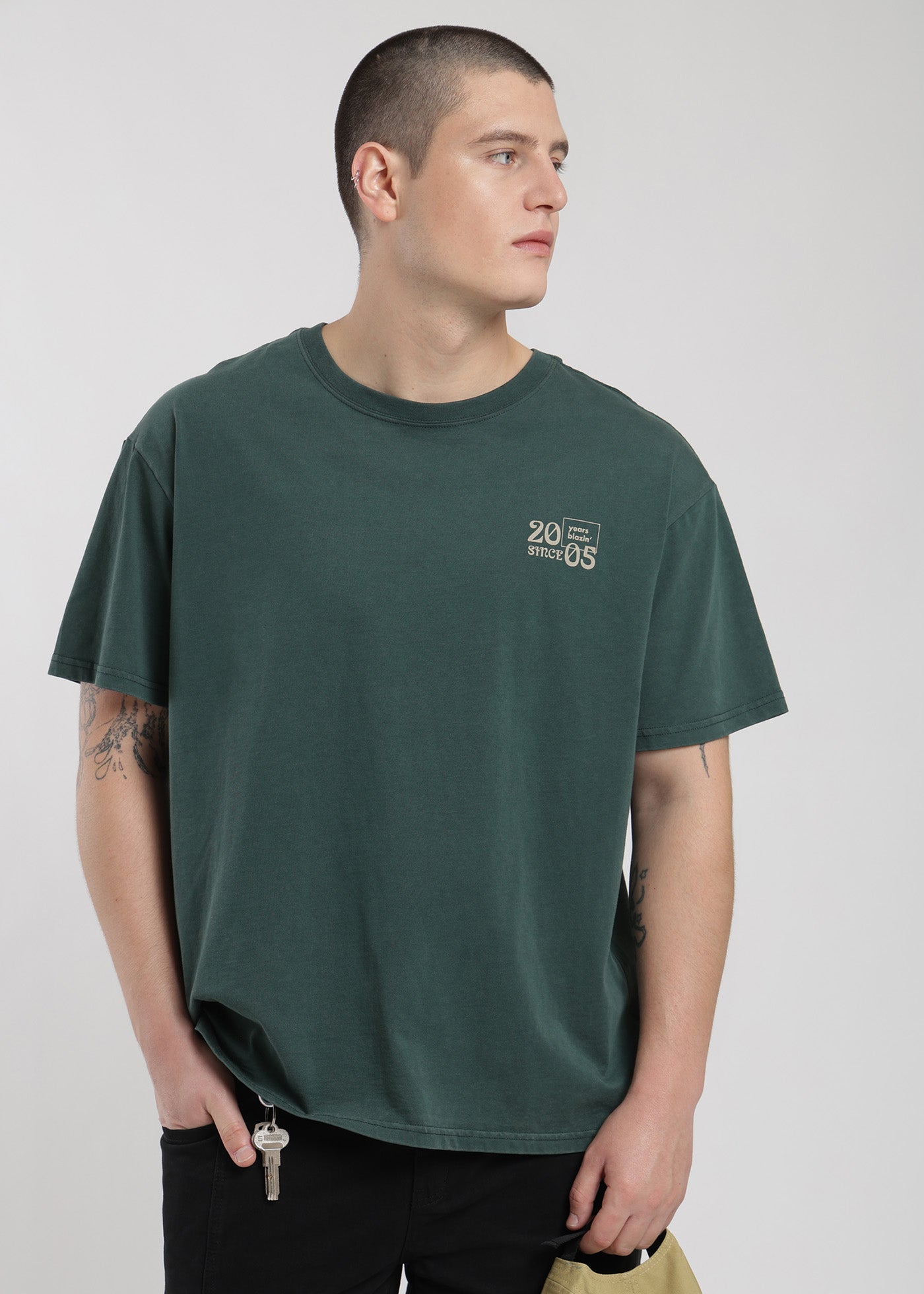 Polera Oversize Algodón Aniversario Hombre - Azulino