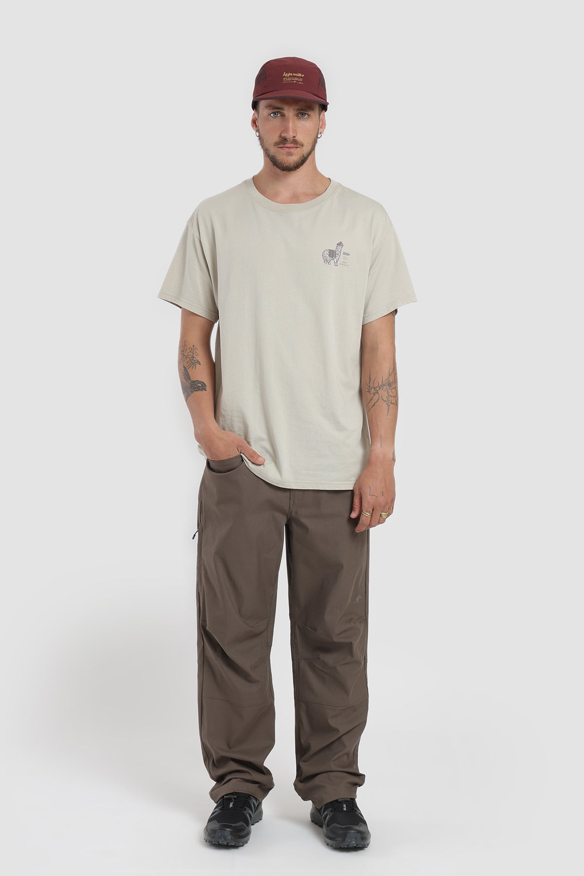 Polera Diseño Lauca Algodón Hombre - Hueso