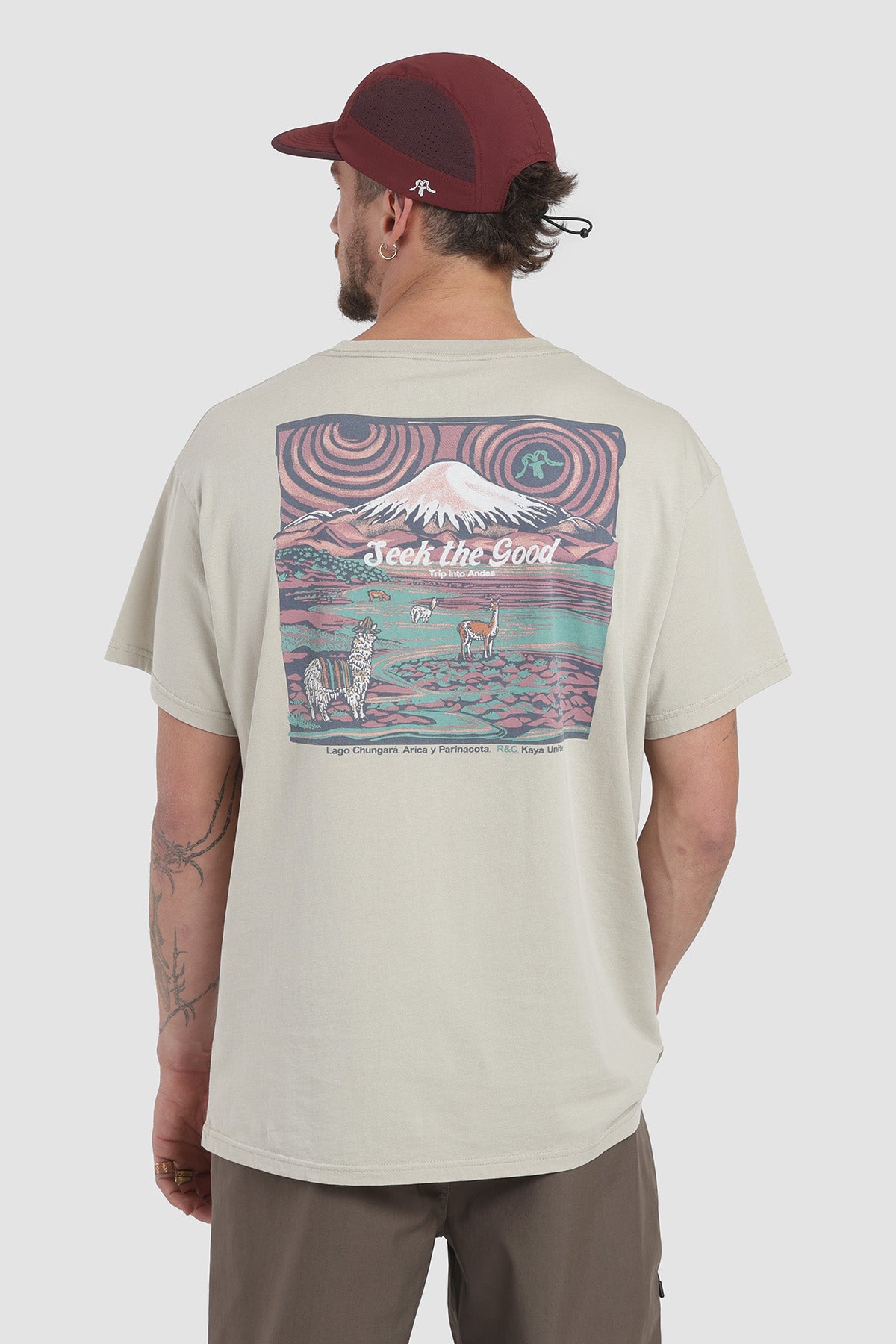 Polera Diseño Lauca Algodón Hombre - Hueso