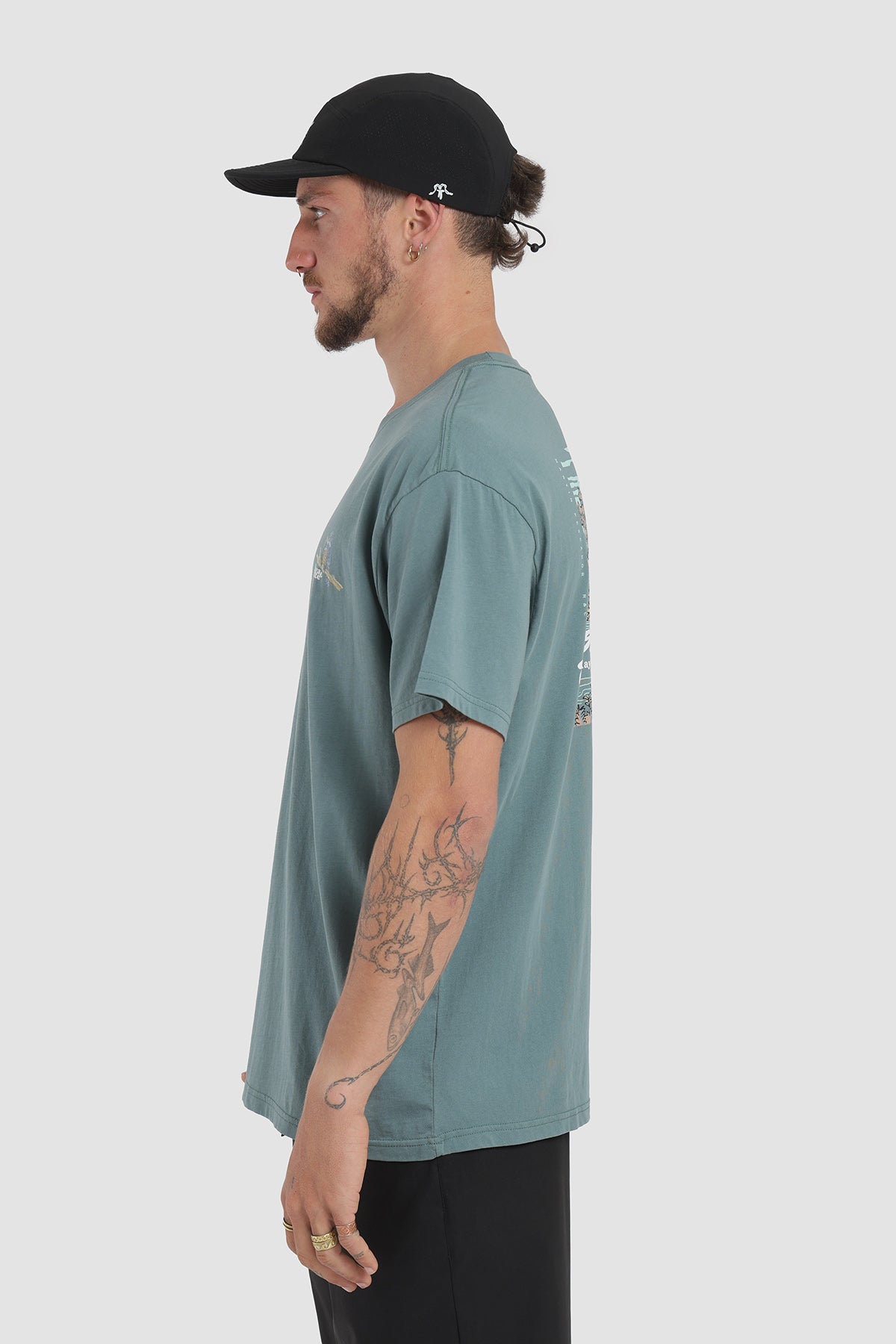 Polera Diseño Martin Pescador Algodón Hombre - Petróleo
