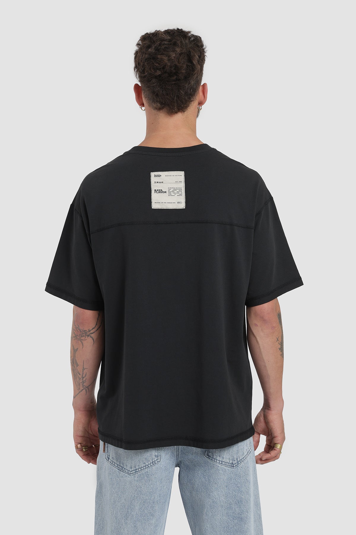 Polera Oversize Garment Dye Algodón 230 Gr Hombre - Negro
