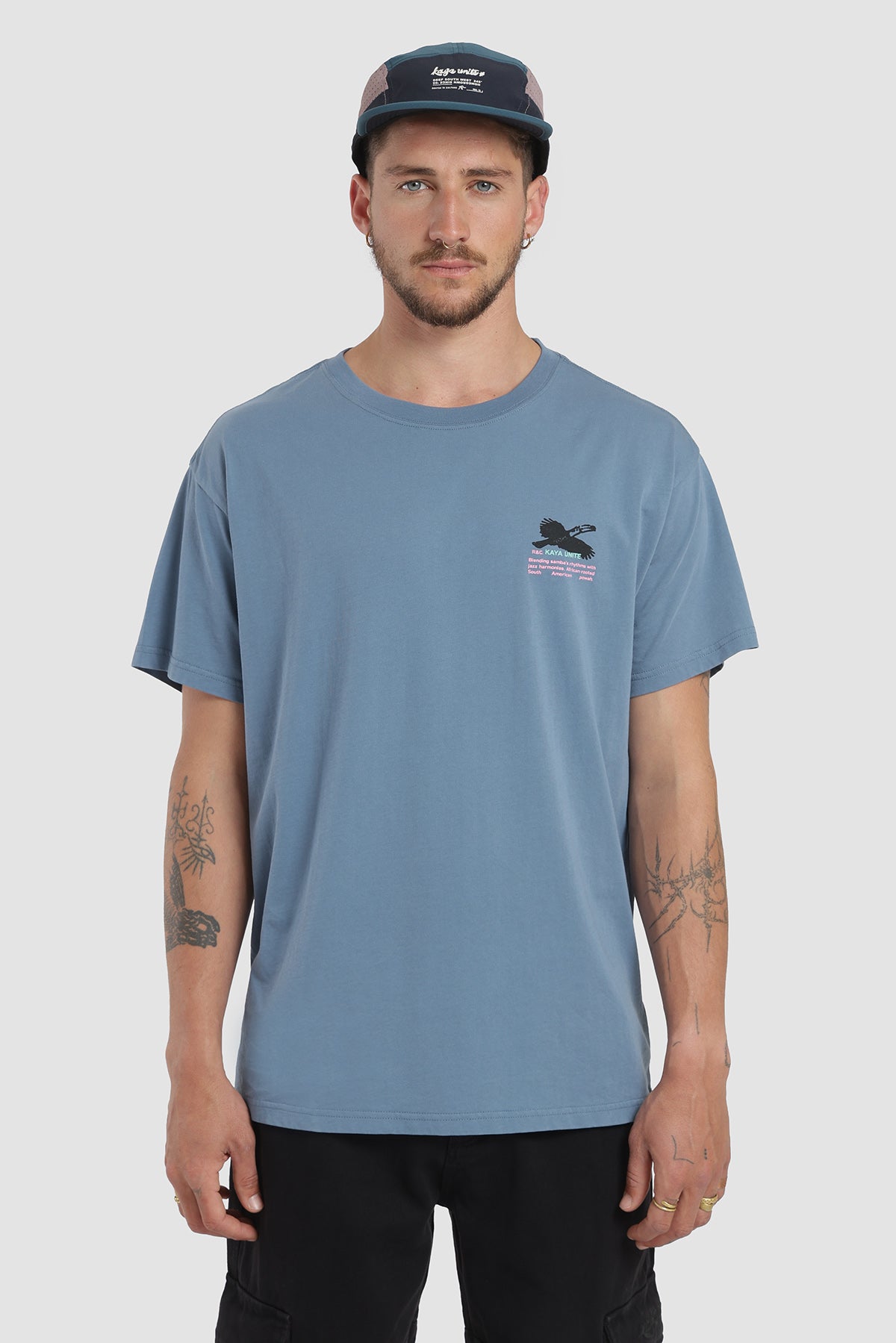 Polera Diseño Bossa Algodón Hombre - Azul