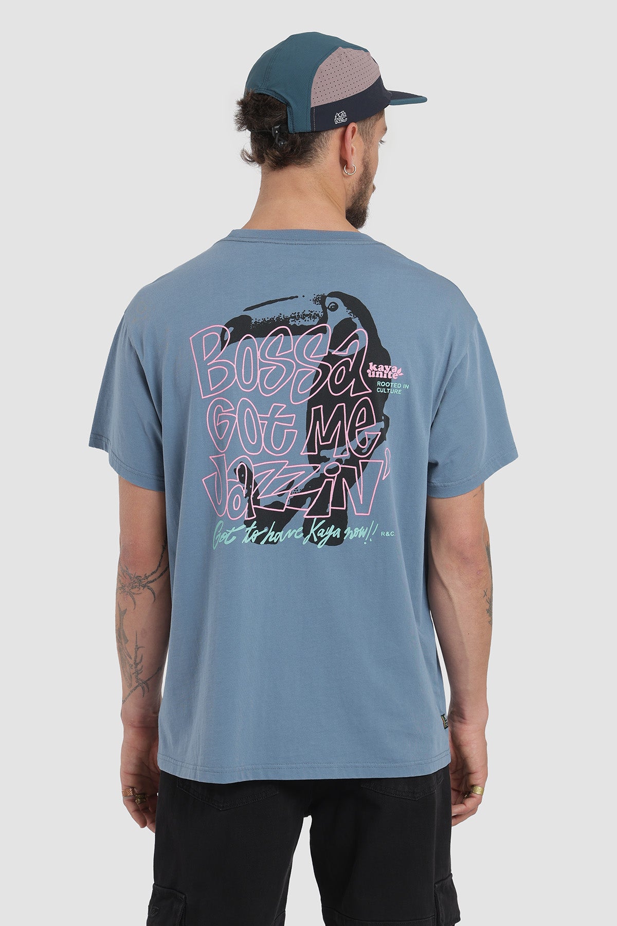 Polera Diseño Bossa Algodón Hombre - Azul