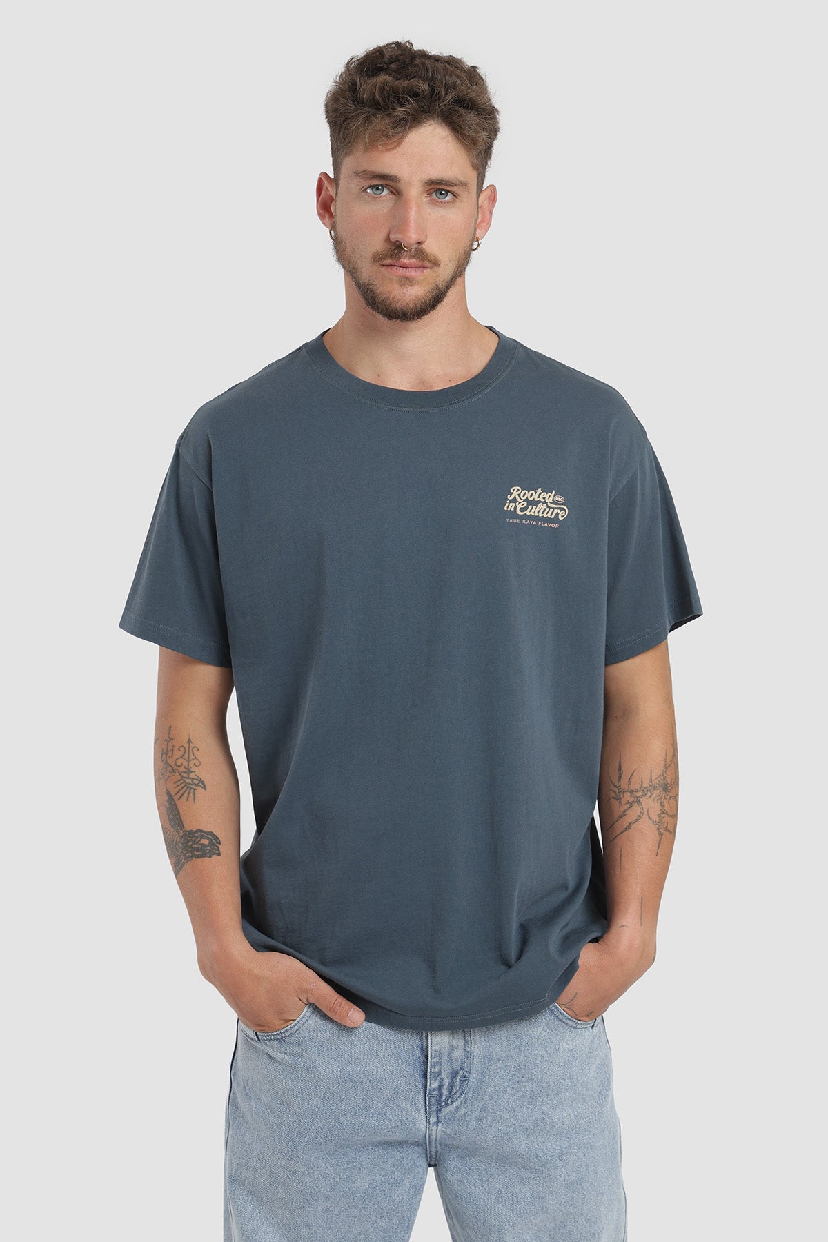 Polera Diseño Culture Algodón Hombre - Azul Marino
