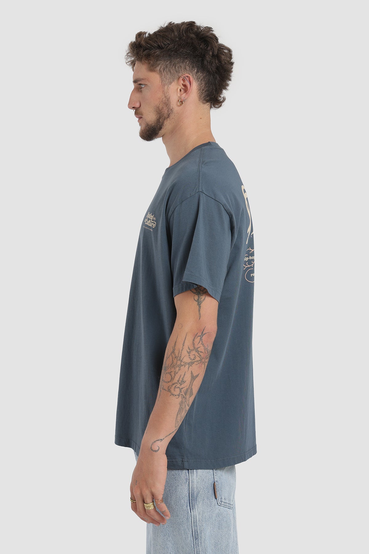Polera Diseño Culture Algodón Hombre - Azul Marino