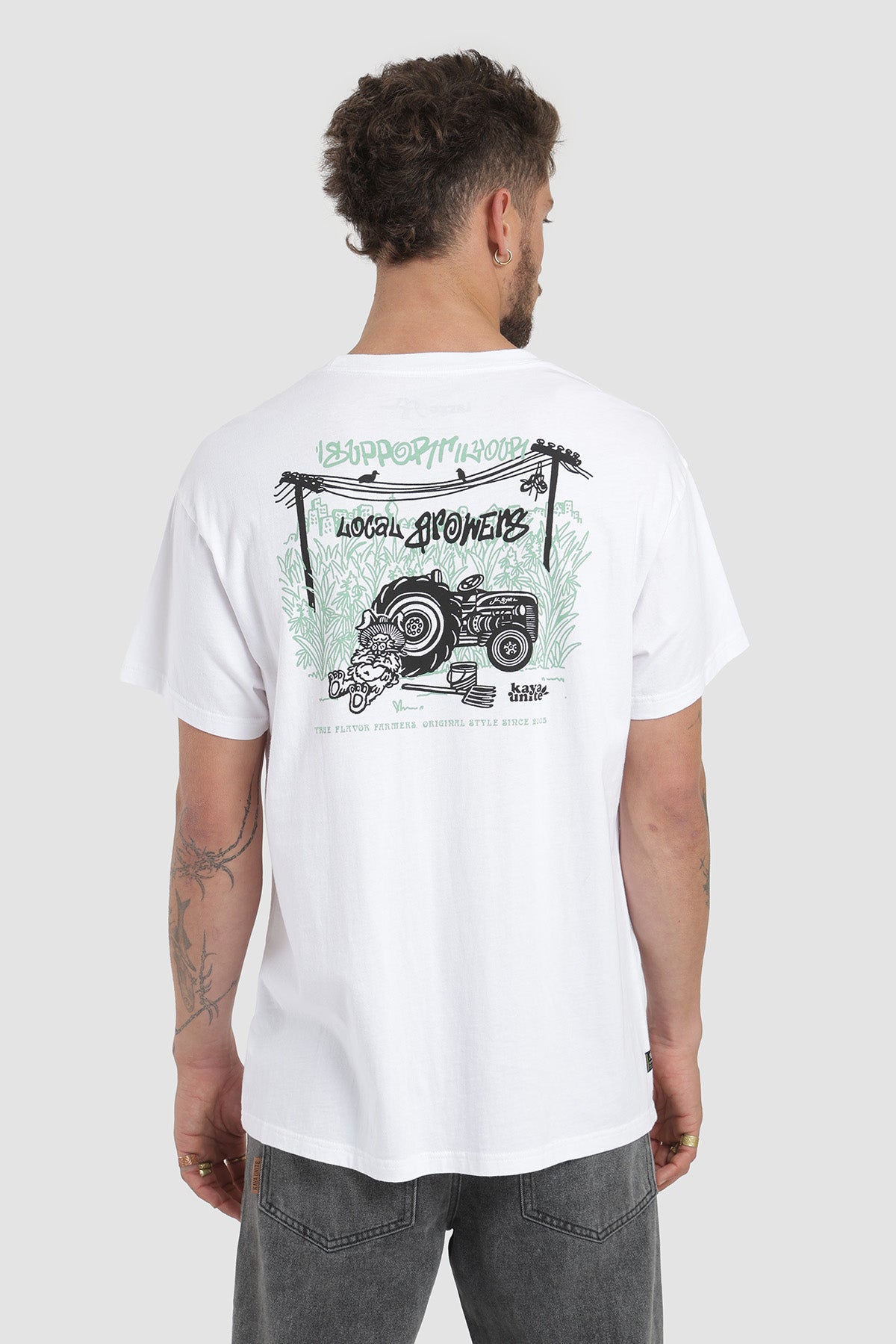 Polera Diseño Growers Algodón Hombre - Blanco