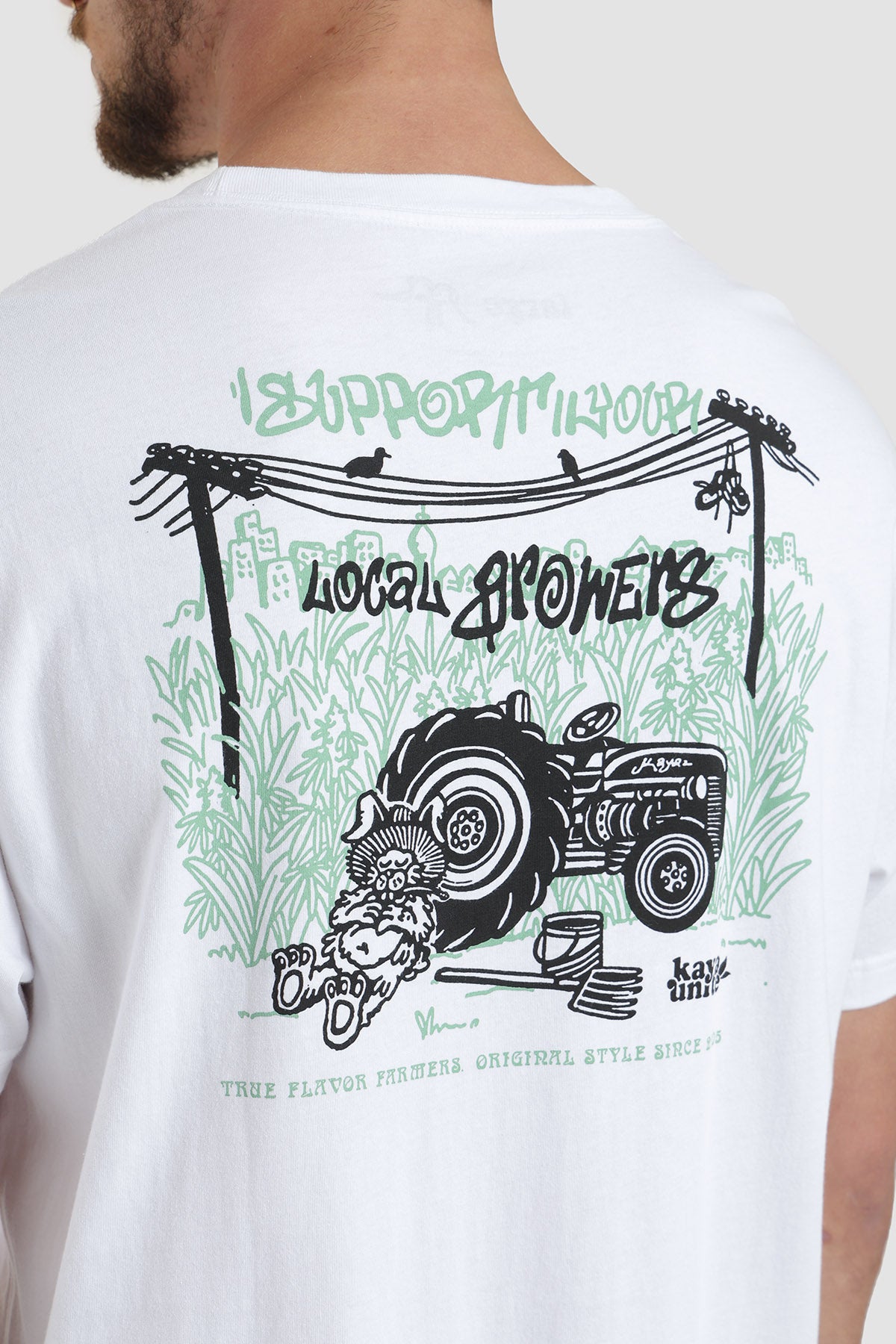 Polera Diseño Growers Algodón Hombre - Blanco