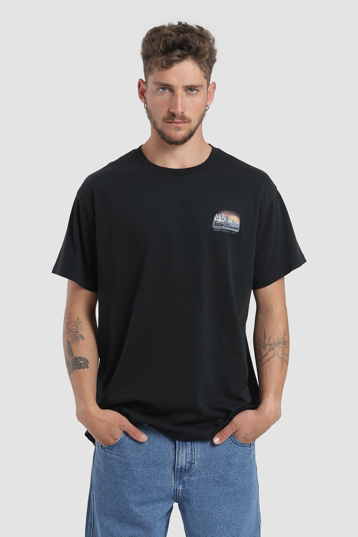 Polera Diseño Blaze Algodón Hombre - Negro
