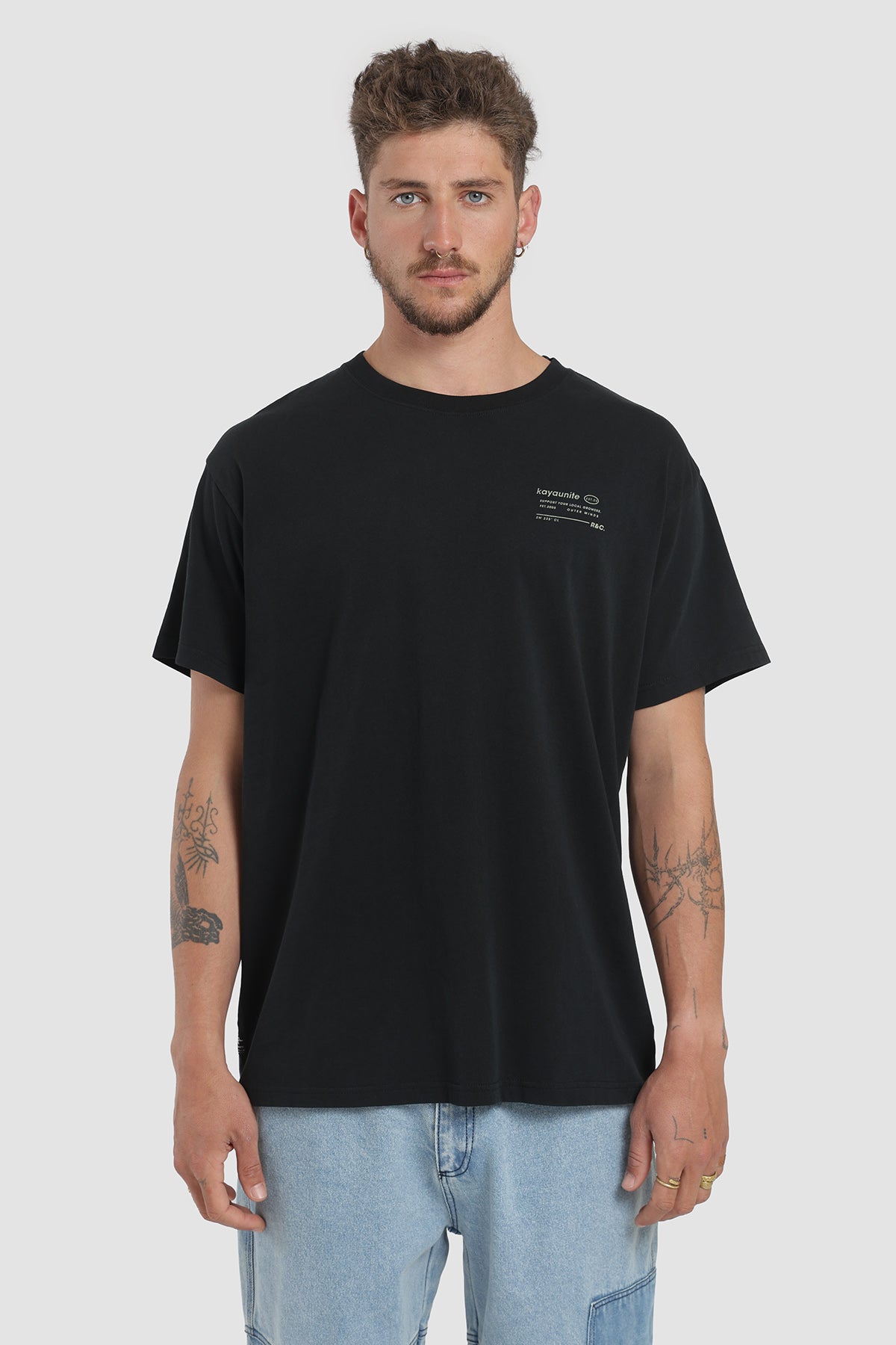 Polera Diseño Stuff Algodón Hombre - Negro