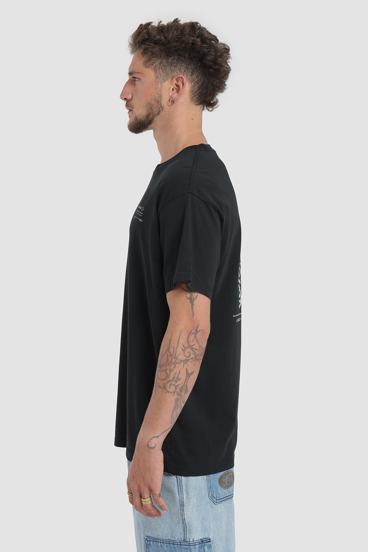 Polera Diseño Stuff Algodón Hombre - Negro