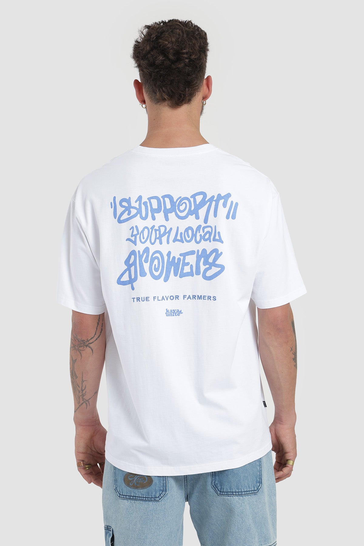 Polera Oversize Diseño Graphic Algodón Hombre - Blanco