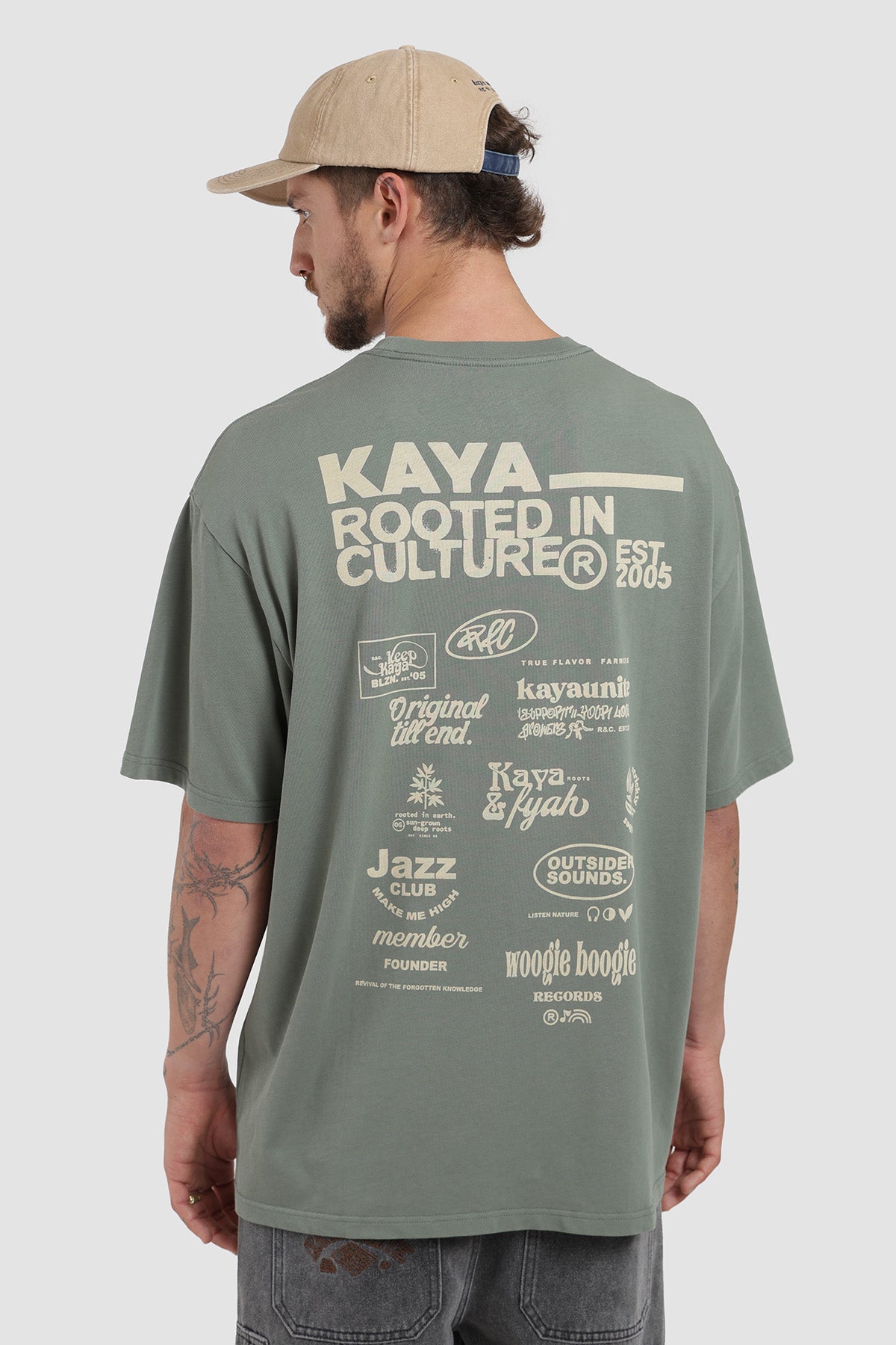 Polera Diseño Culture Algodón 230 Gr Hombre - Oliva