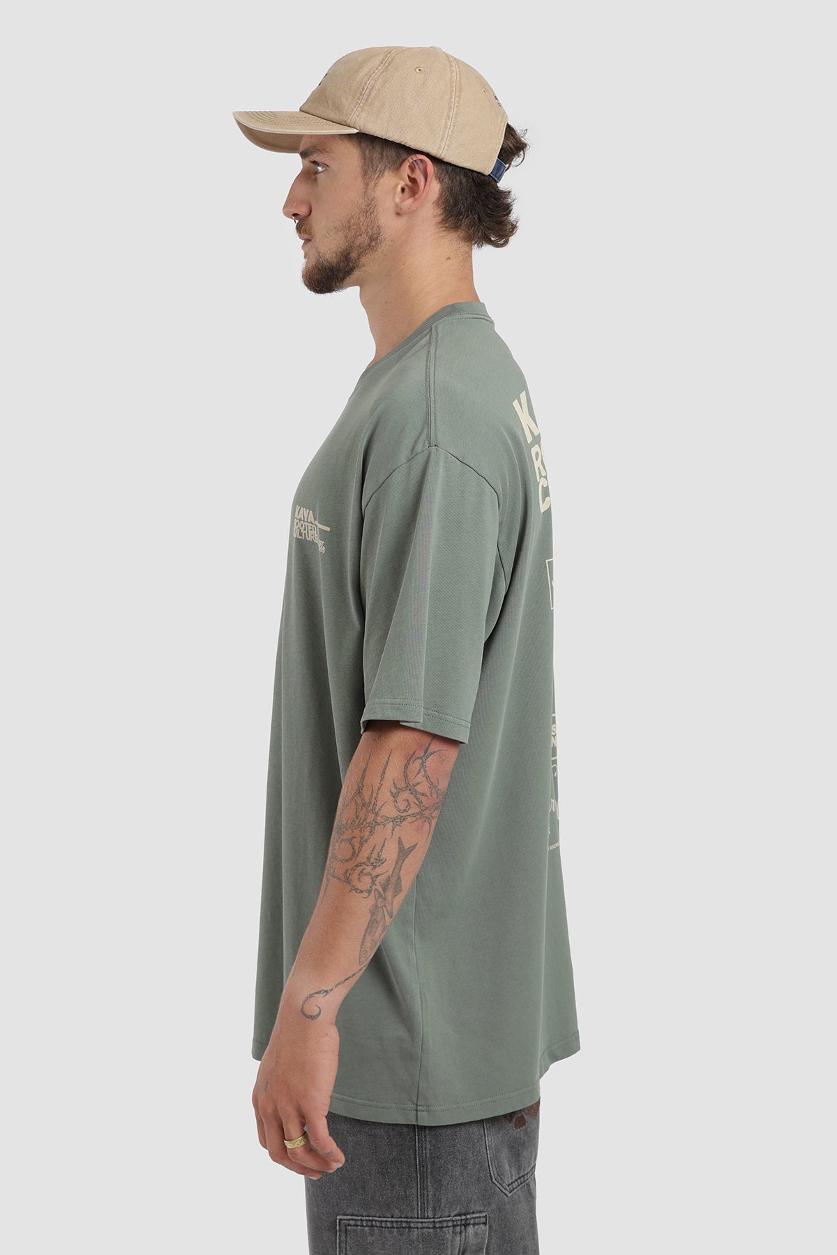 Polera Diseño Culture Algodón 230 Gr Hombre - Oliva