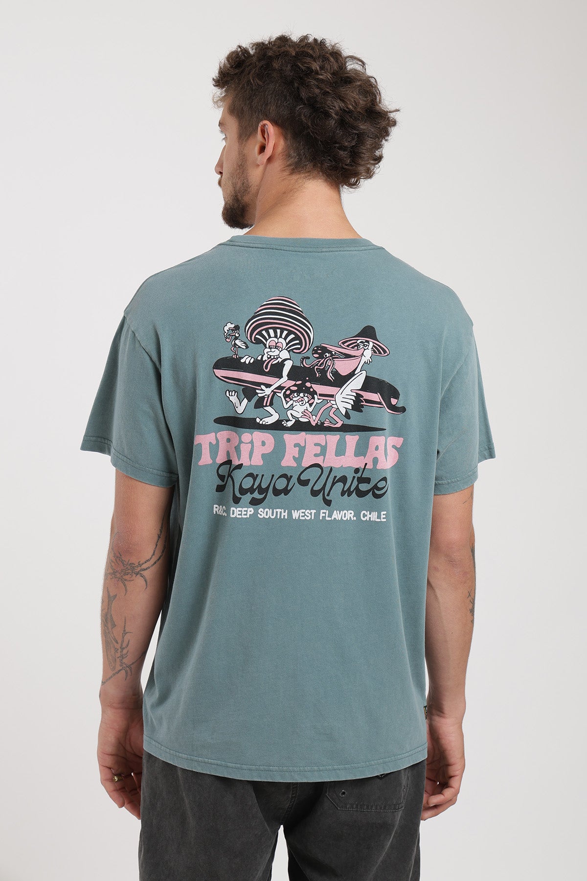 Polera Diseño Fellas Algodón Hombre - Petróleo