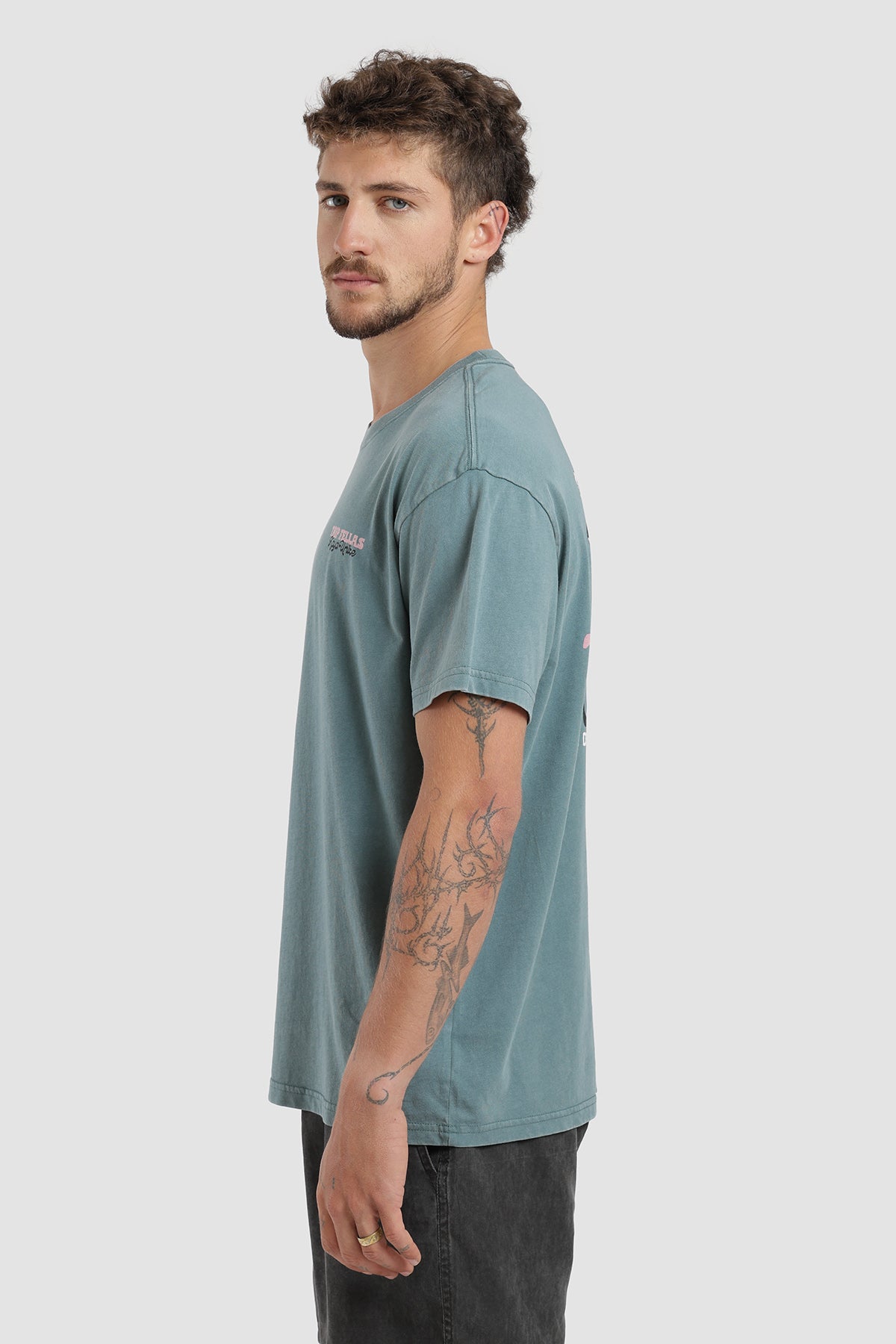 Polera Diseño Fellas Algodón Hombre - Petróleo