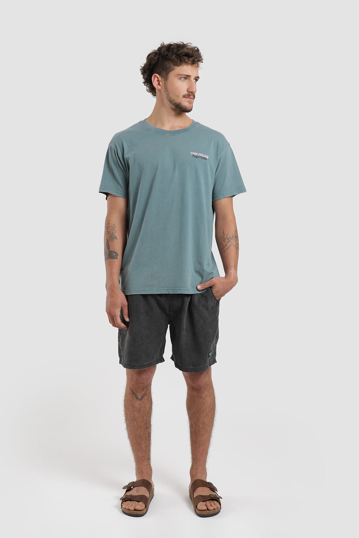 Polera Diseño Fellas Algodón Hombre - Petróleo