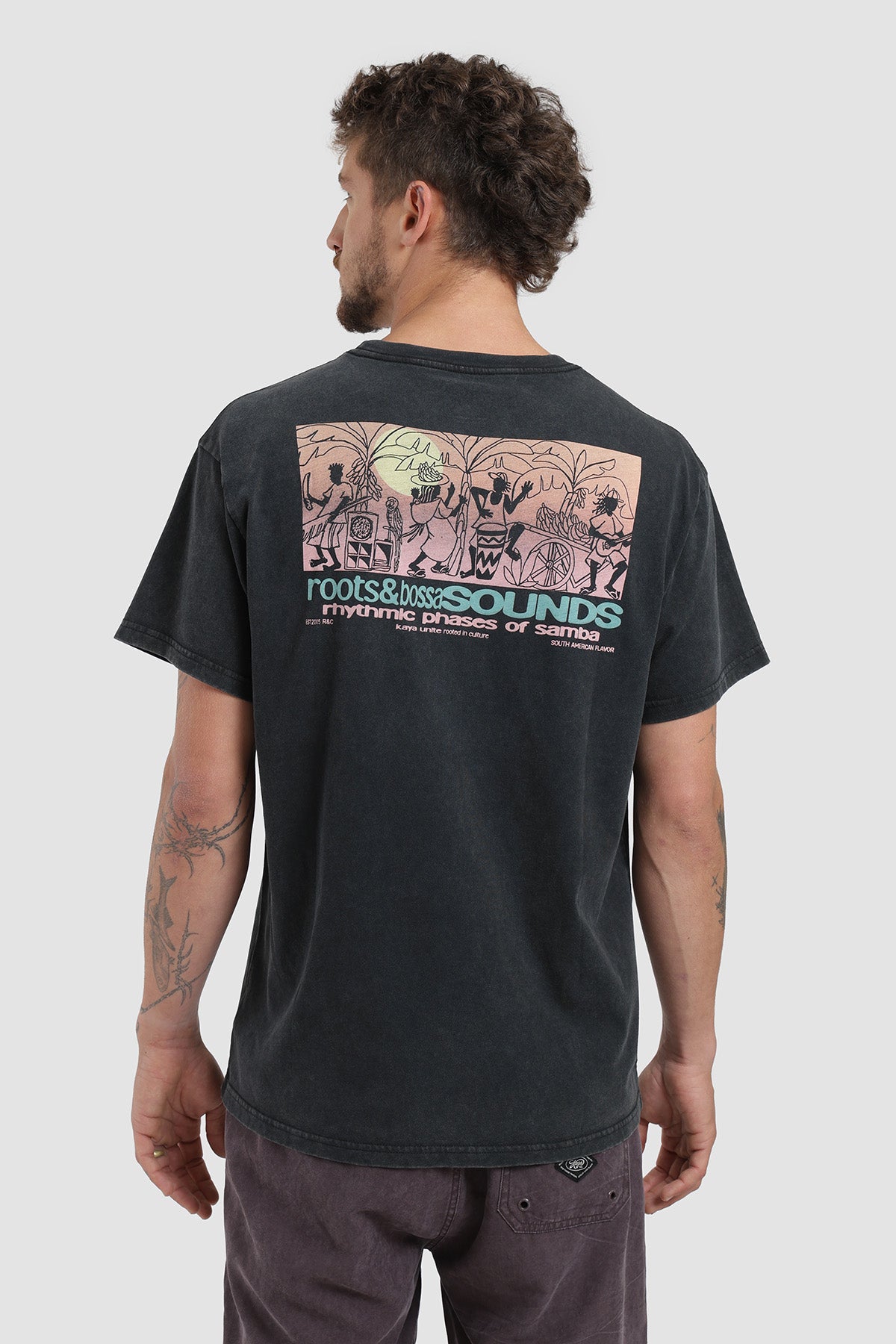 Polera Diseño Sounds Algodón Hombre - Negro