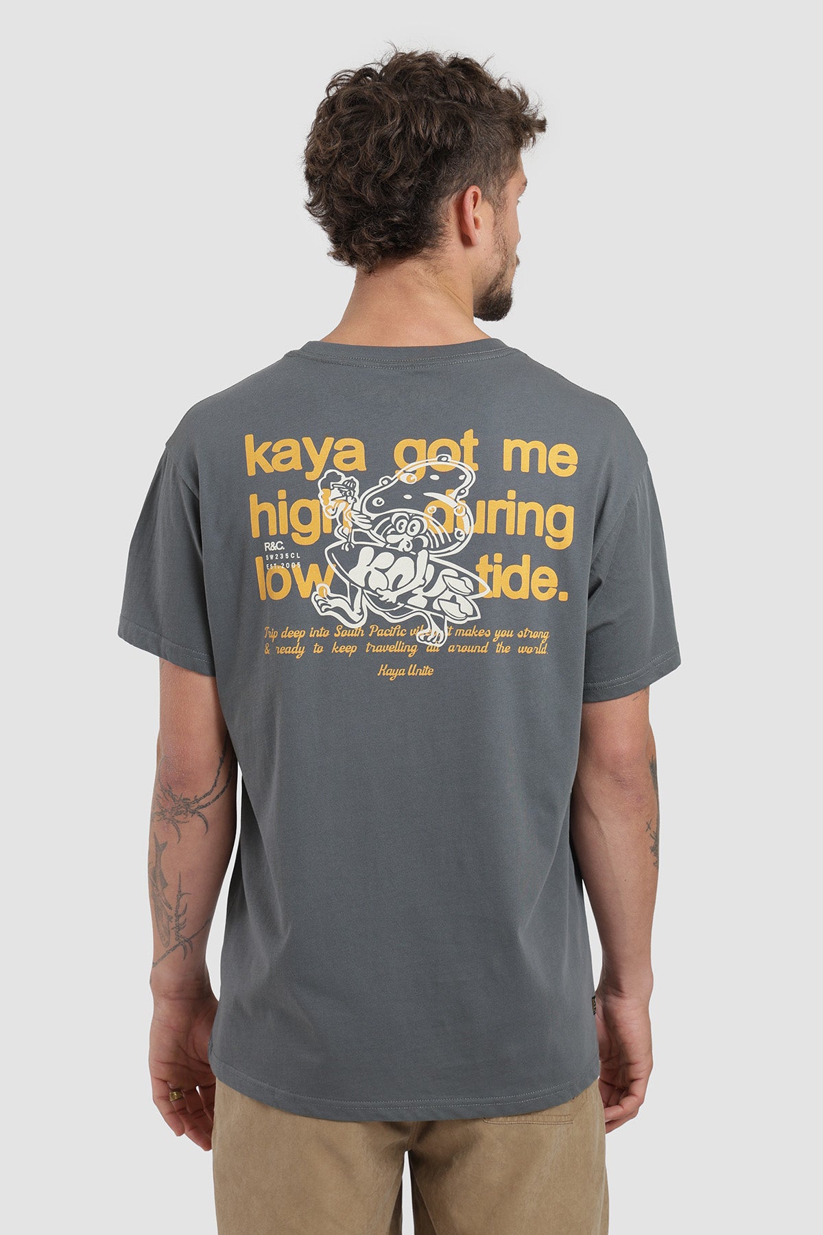 Polera Diseño Tide Algodón Hombre - Acero