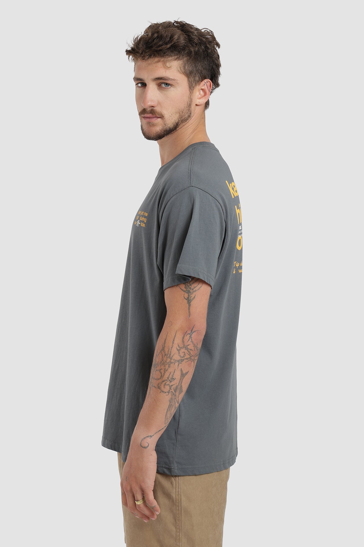 Polera Diseño Tide Algodón Hombre - Acero