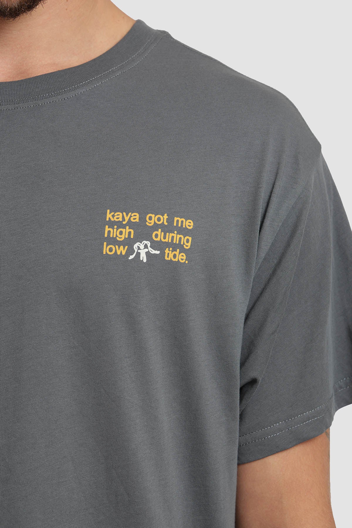 Polera Diseño Tide Algodón Hombre - Acero