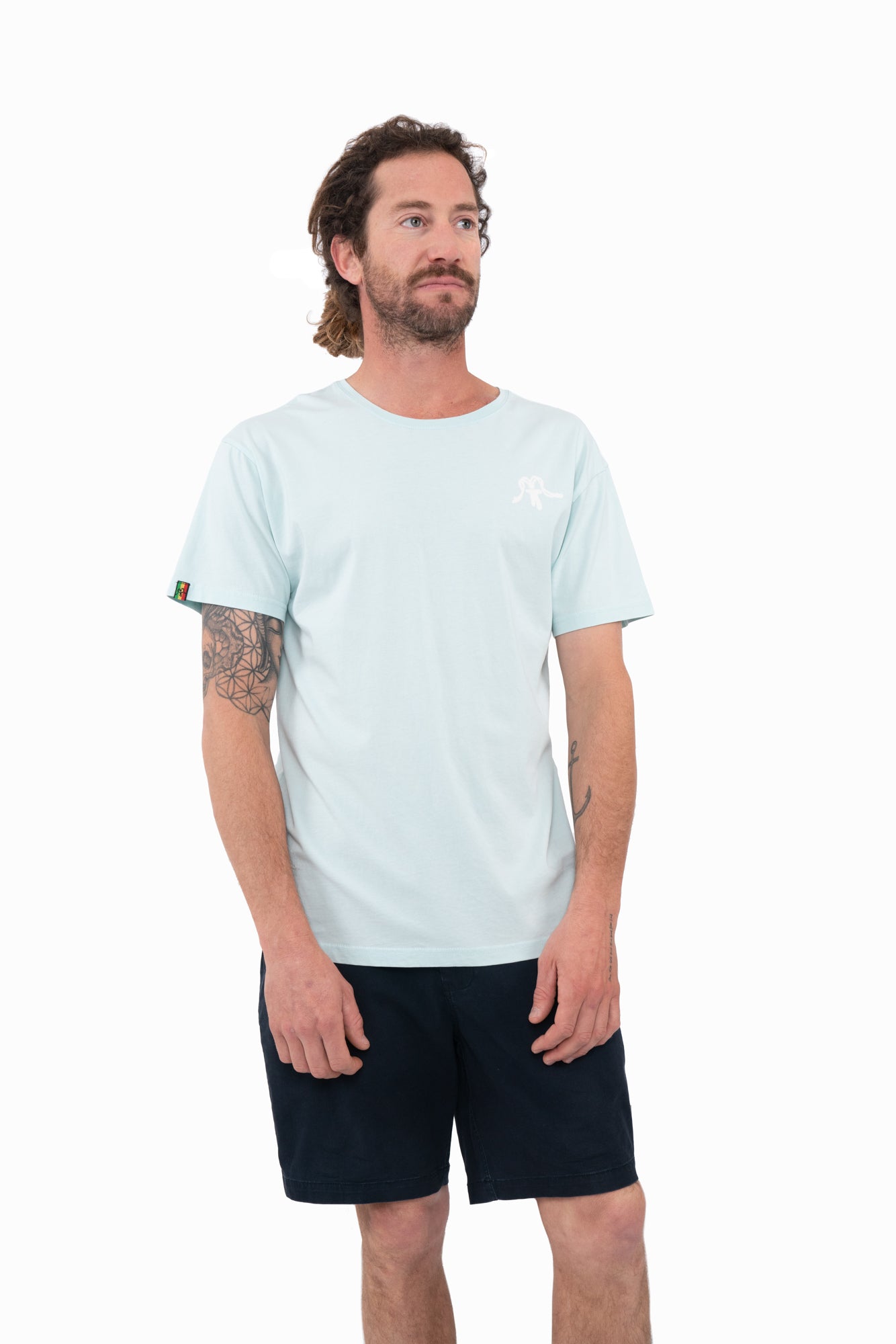 Polera Orgánica Classy Turquoise Minilogo