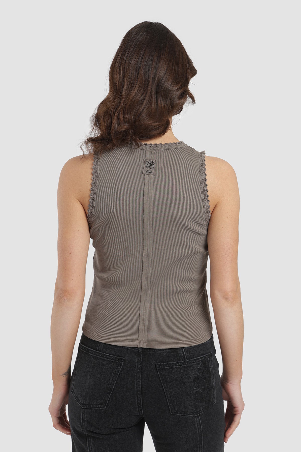 Polera Sin Mangas Rib Botanic Mujer - Gris