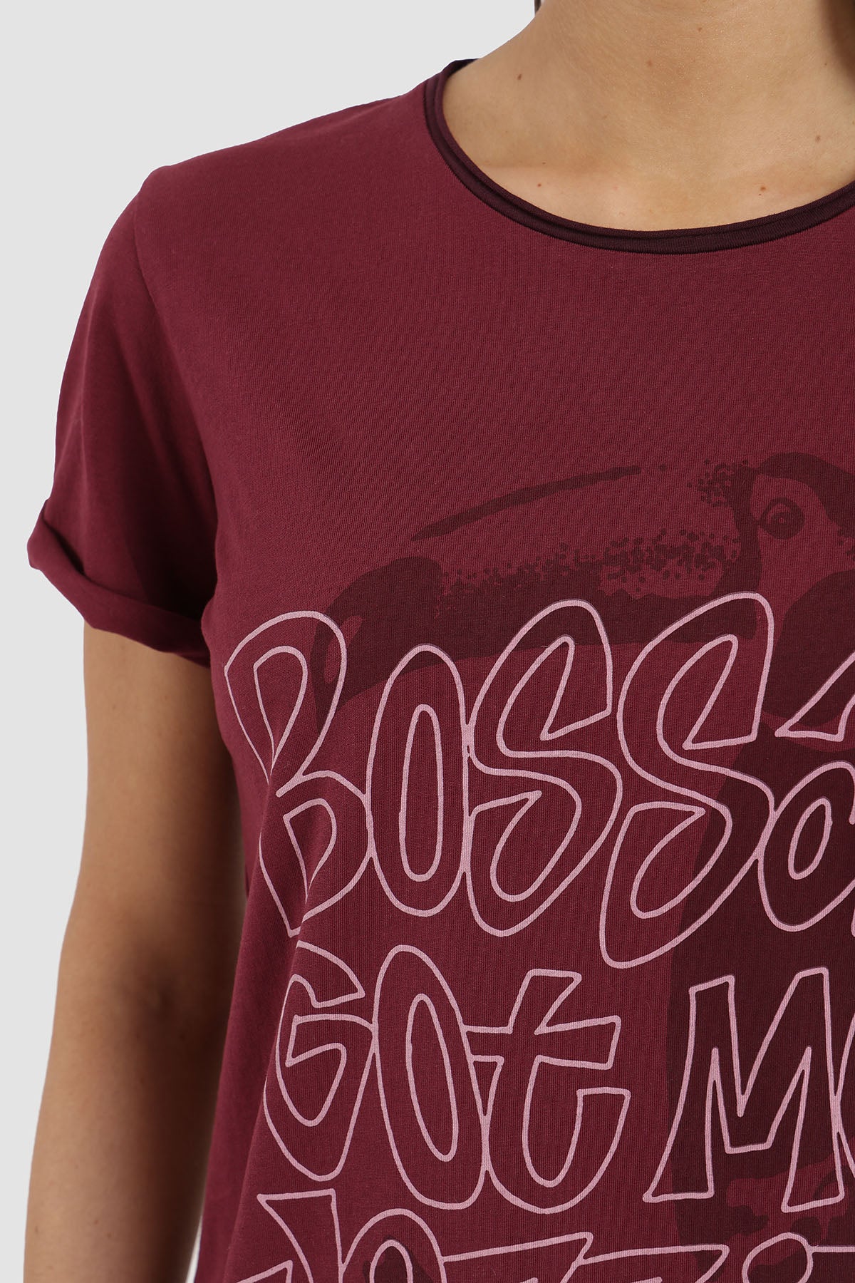 Polera Diseño Bossa Algodón Mujer - Bordó
