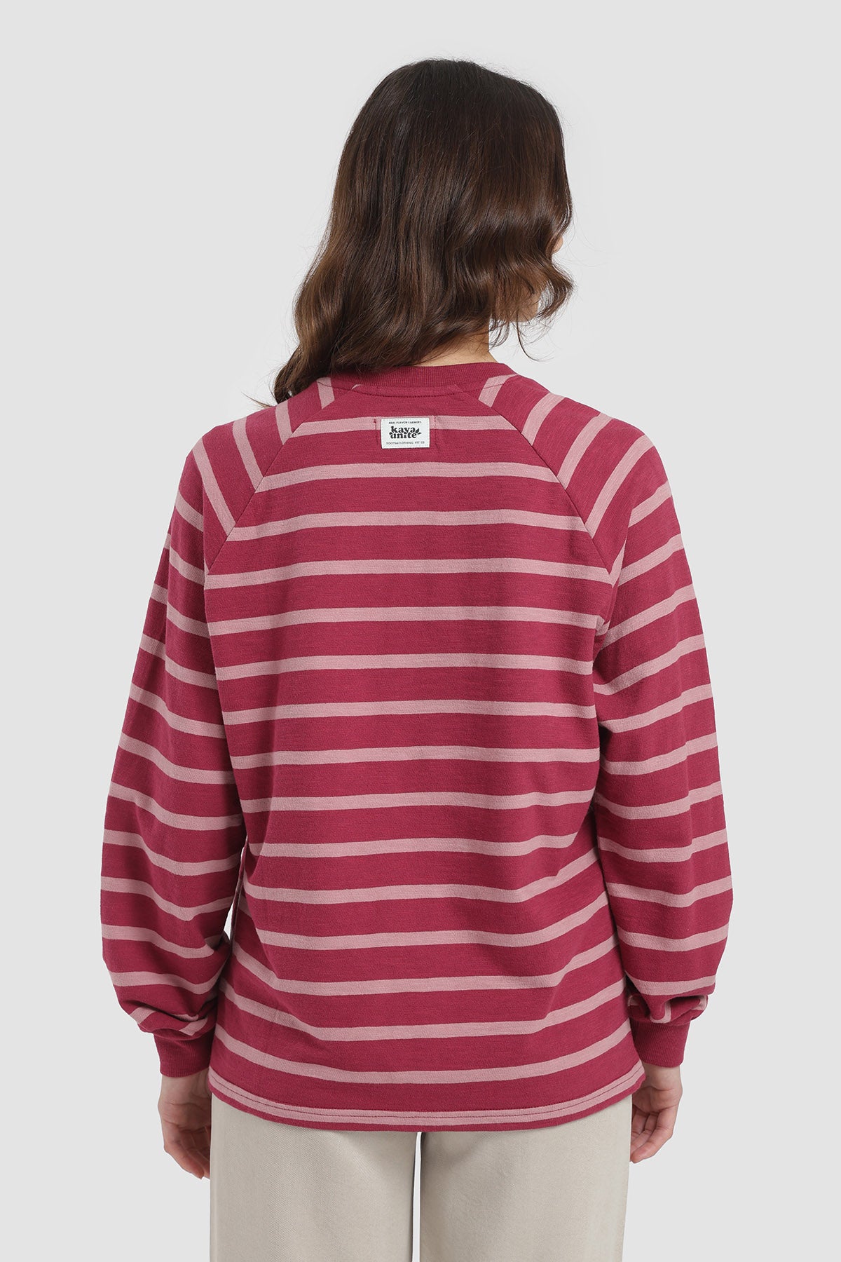 Polera Manga Larga Rayas Mujer - Berry
