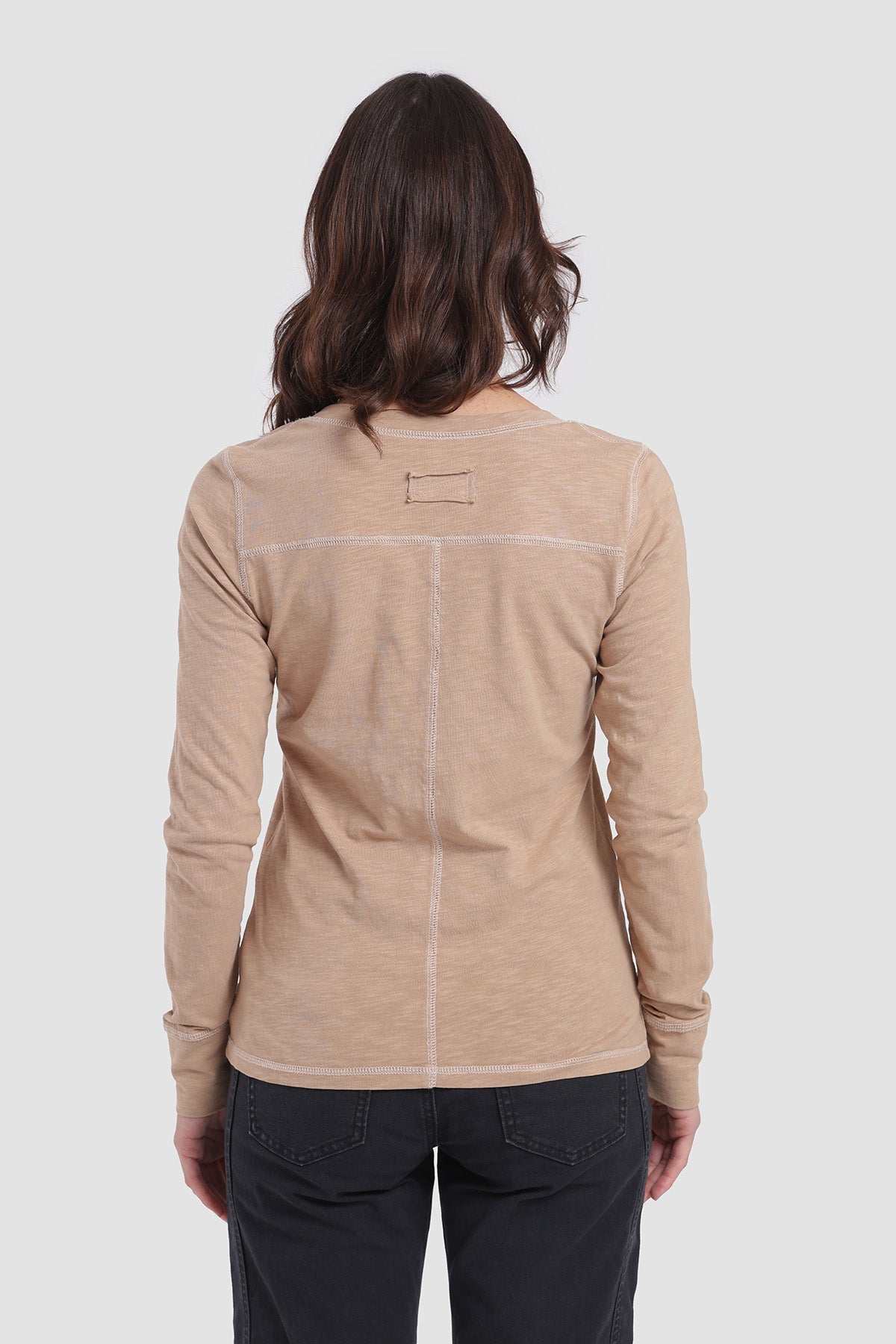 Polera Manga Larga Tachas Mujer - Crudo