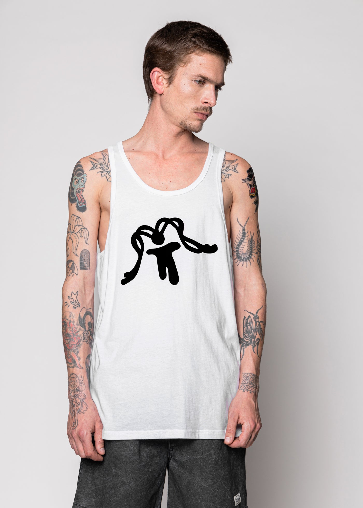 Polera Sin Mangas Algodón Aqua Hombre - Blanca
