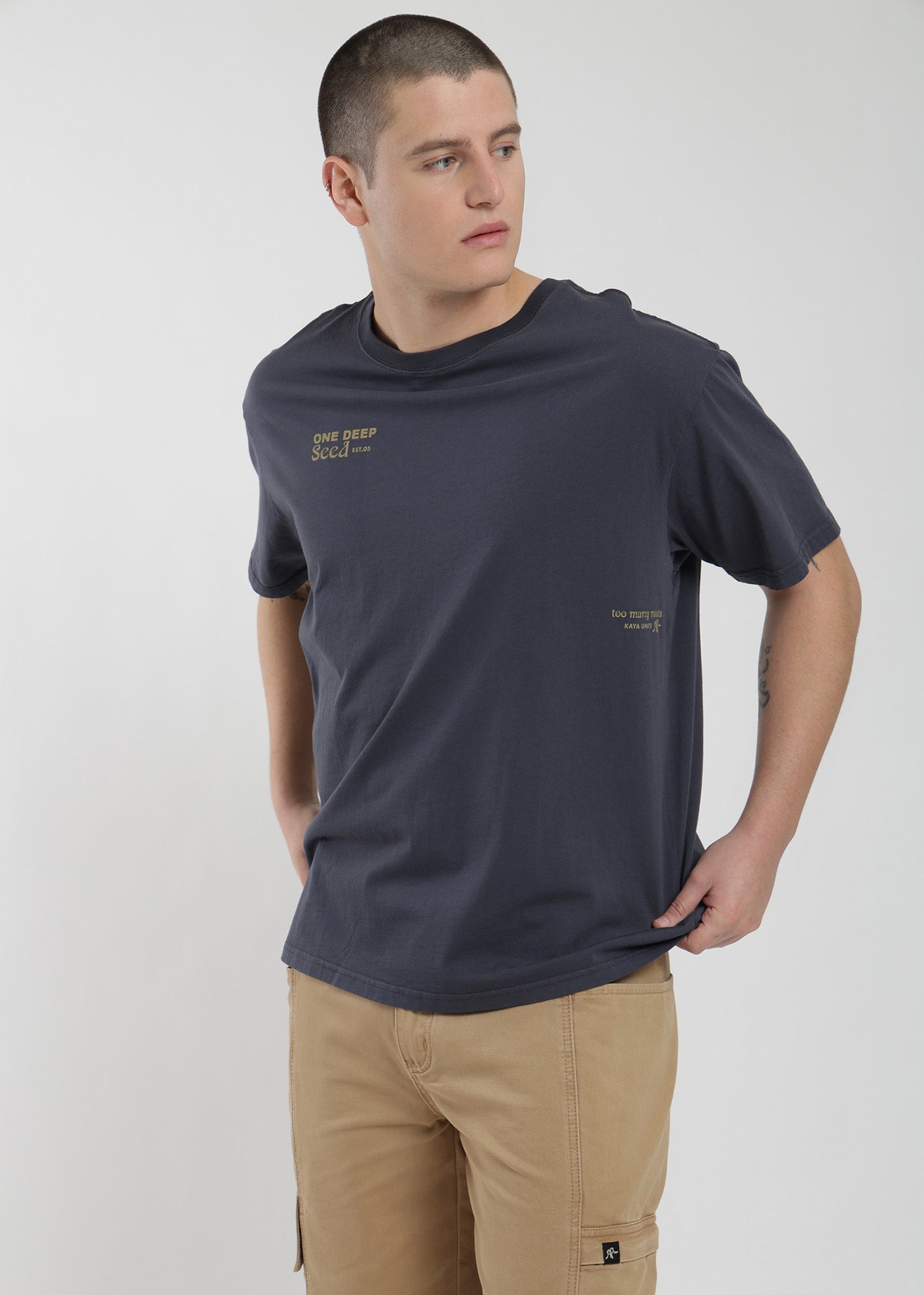 Polera Oversize Algodón Aniversario Hombre - Navy