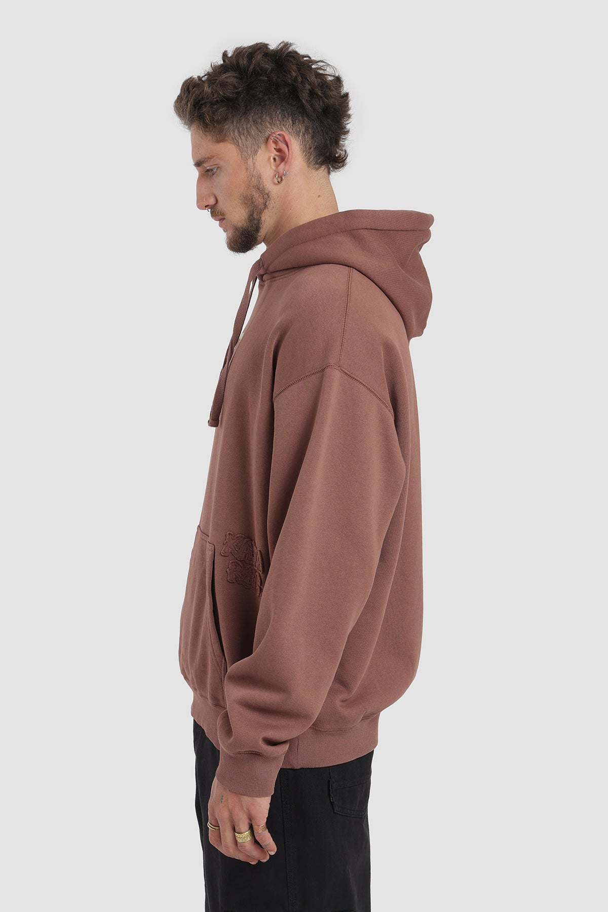 Polerón Hoodie Oversize Diseño Graphic Hombre - Café