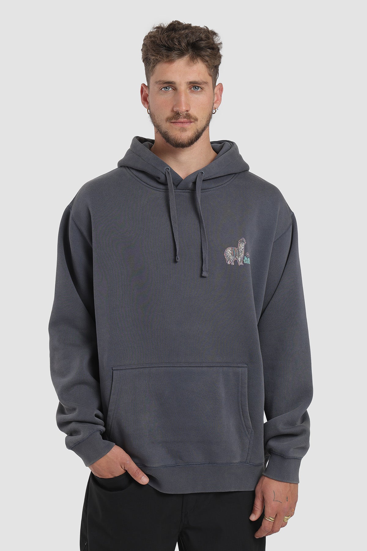 Polerón Hoodie Diseño Lauca Hombre - Azul Marino