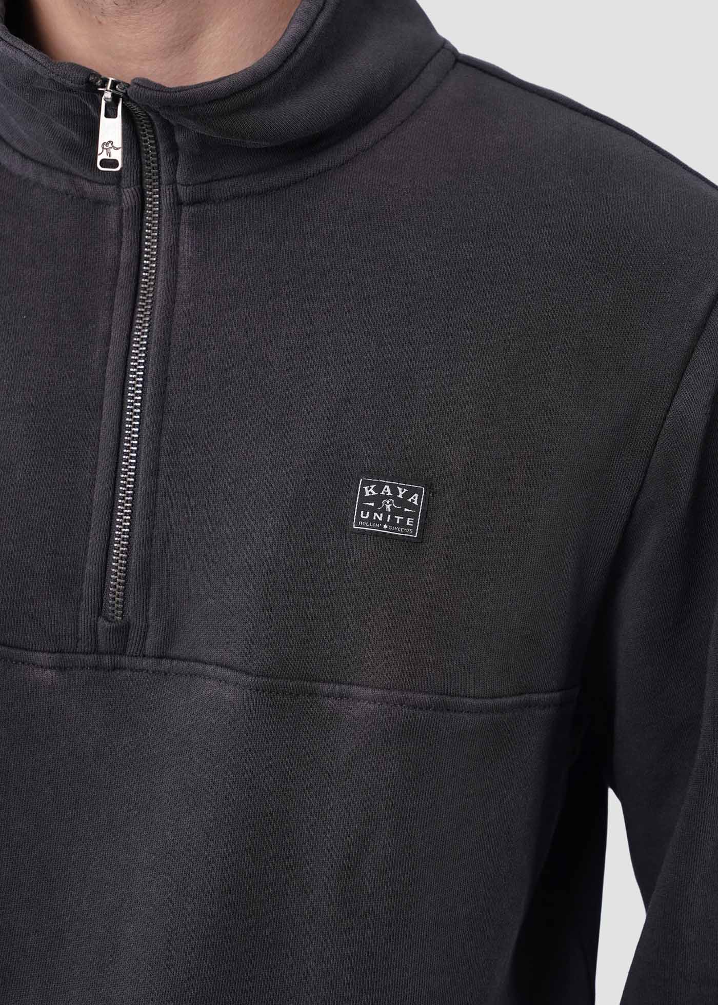 Polerón Half Zip Hombre - Negro