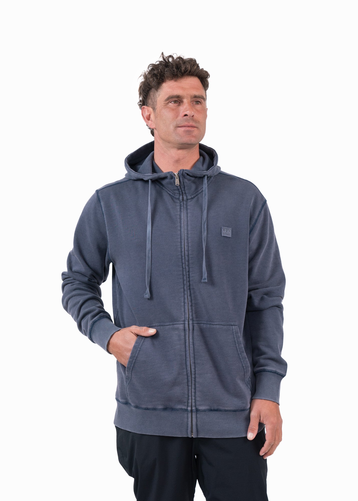 Polerón Full Zip Solid Navy