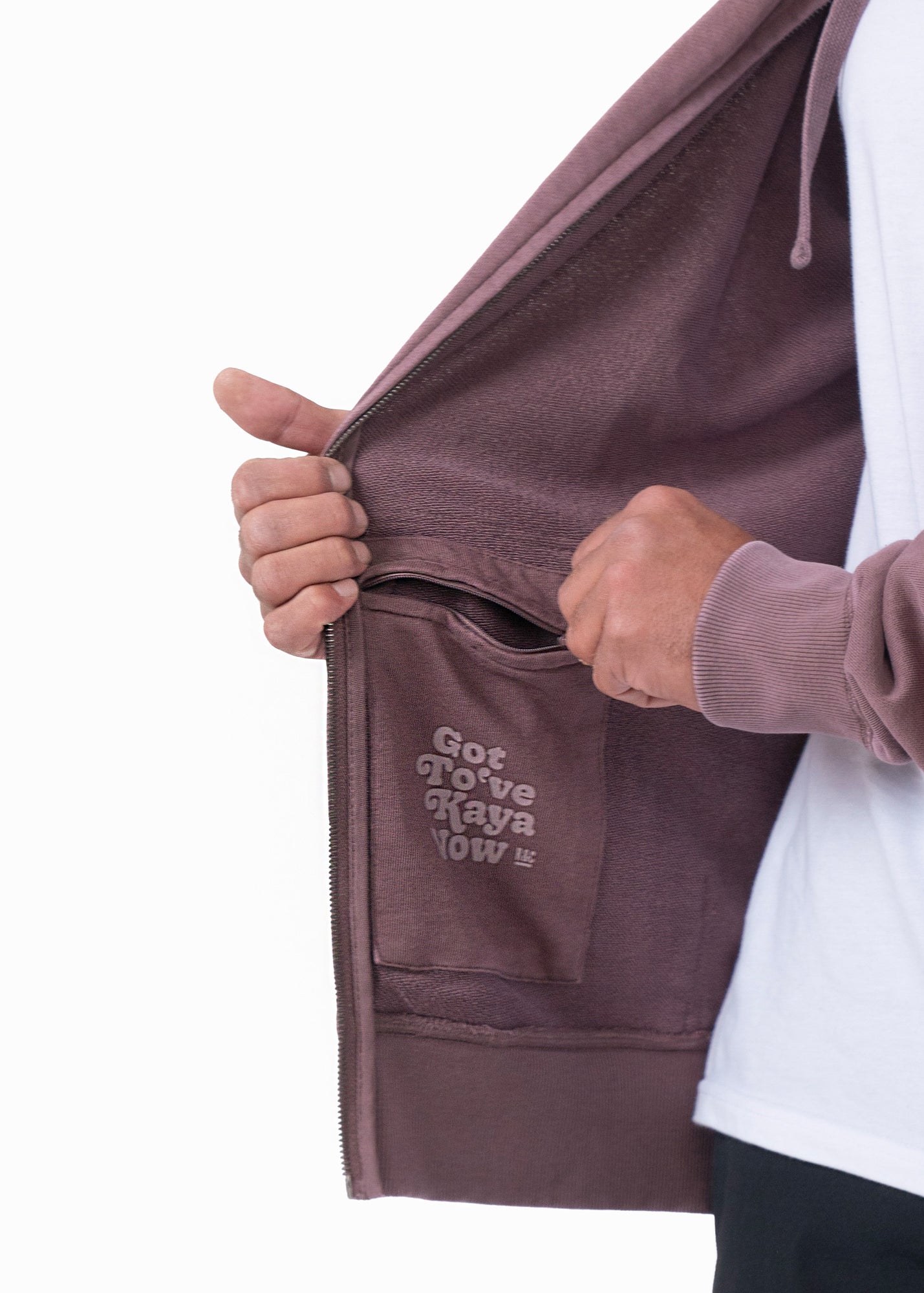 Polerón Full Zip Solid Plum