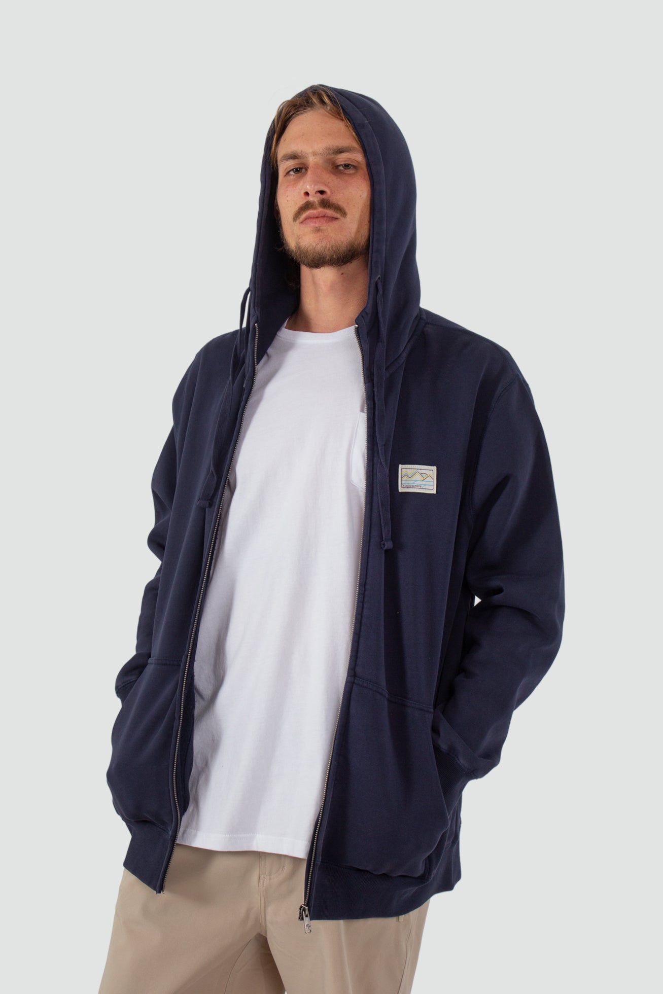 Polerón Full Zip Patch Navy