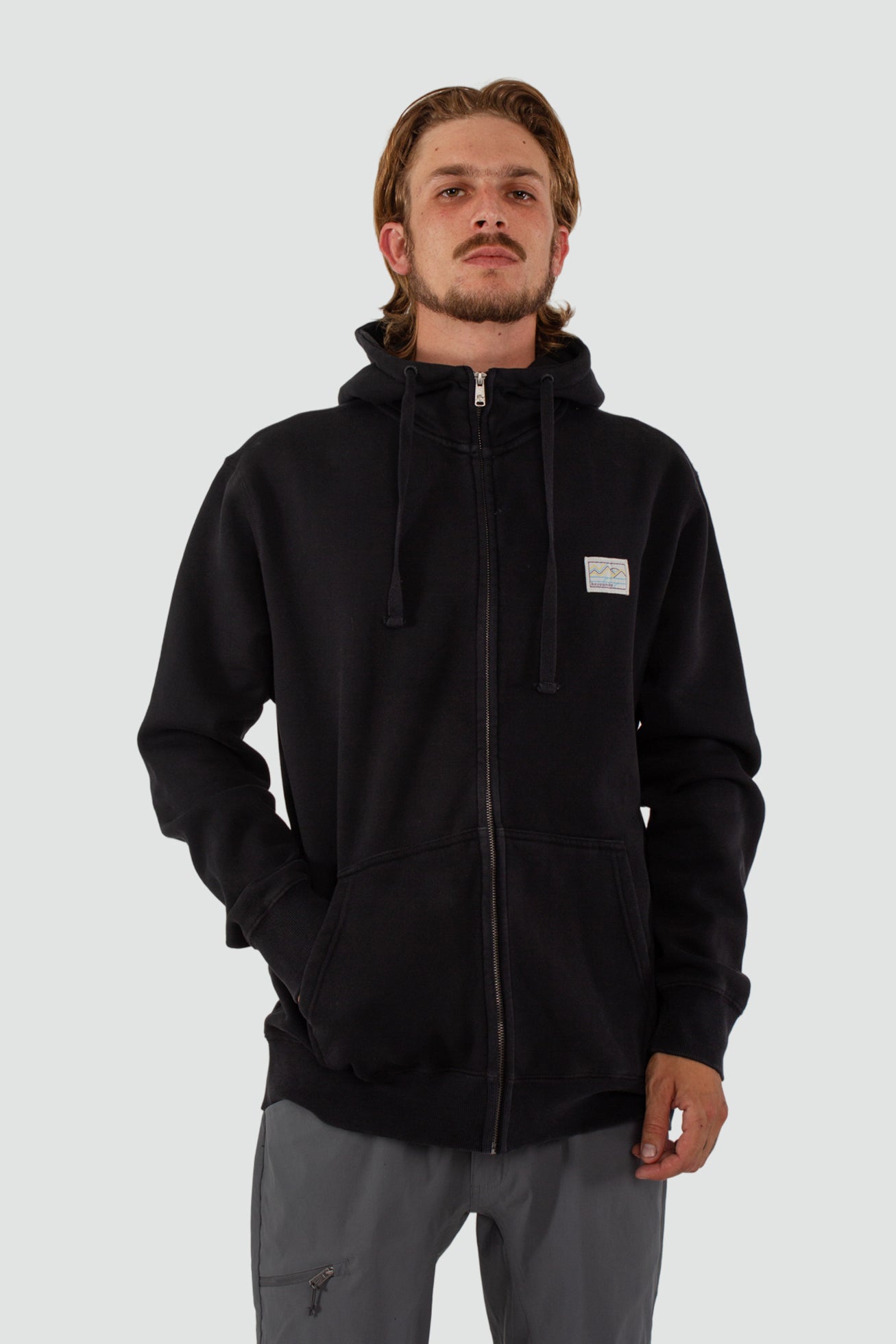 Polerón Full Zip Patch Negro