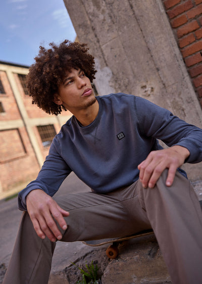 Polerón Cuello Redondo Algodón Daily Hombre - Navy Dim Gray