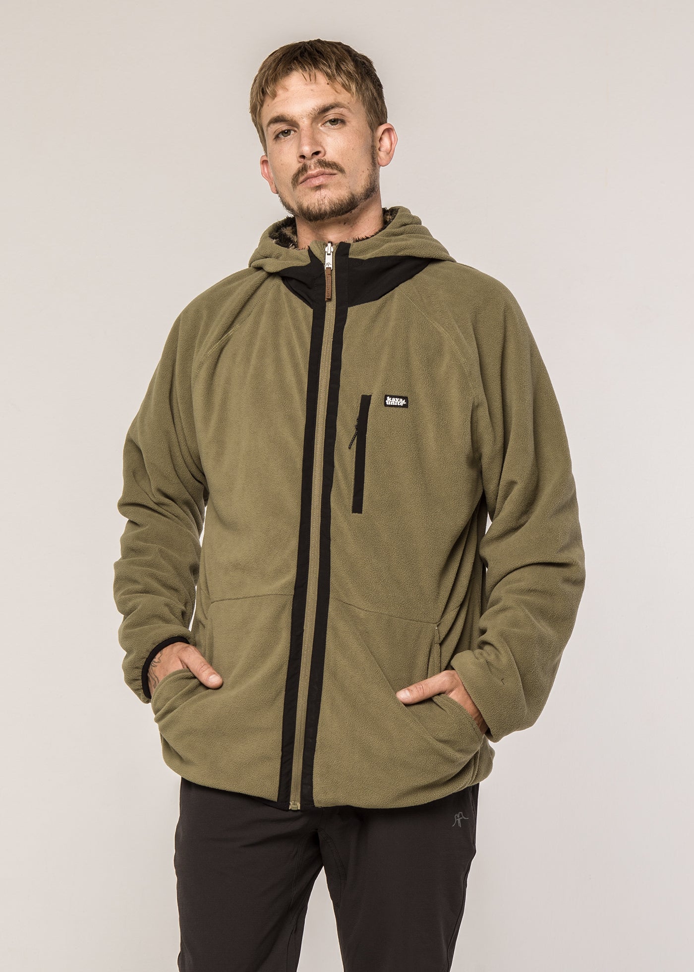 Polerón Shaggy Reversible Grizzly Geo Olive